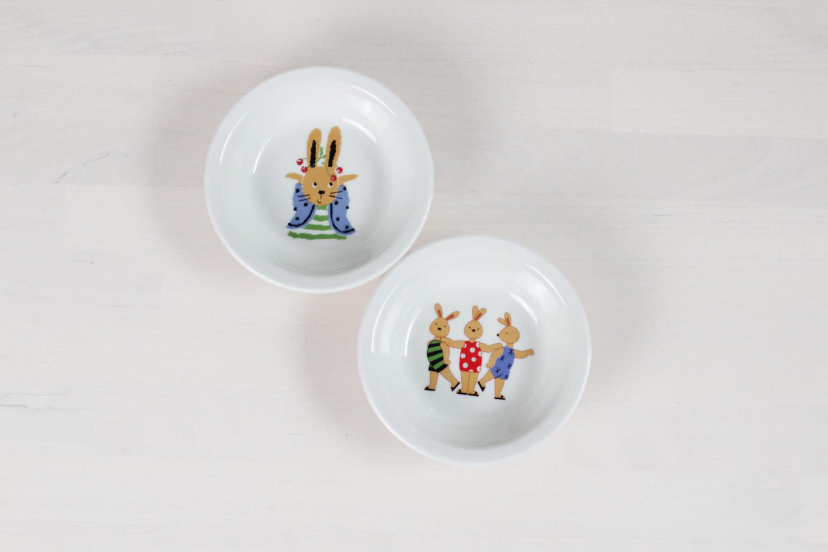 Vintage French Porcelain Bunny Bowls | Yves Deshoulières x Catimini