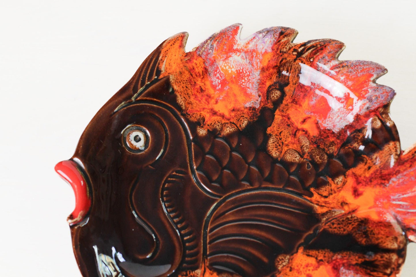 Vintage Vallauris French Pottery Fish Platter | Mid-Century Provençal Ceramic