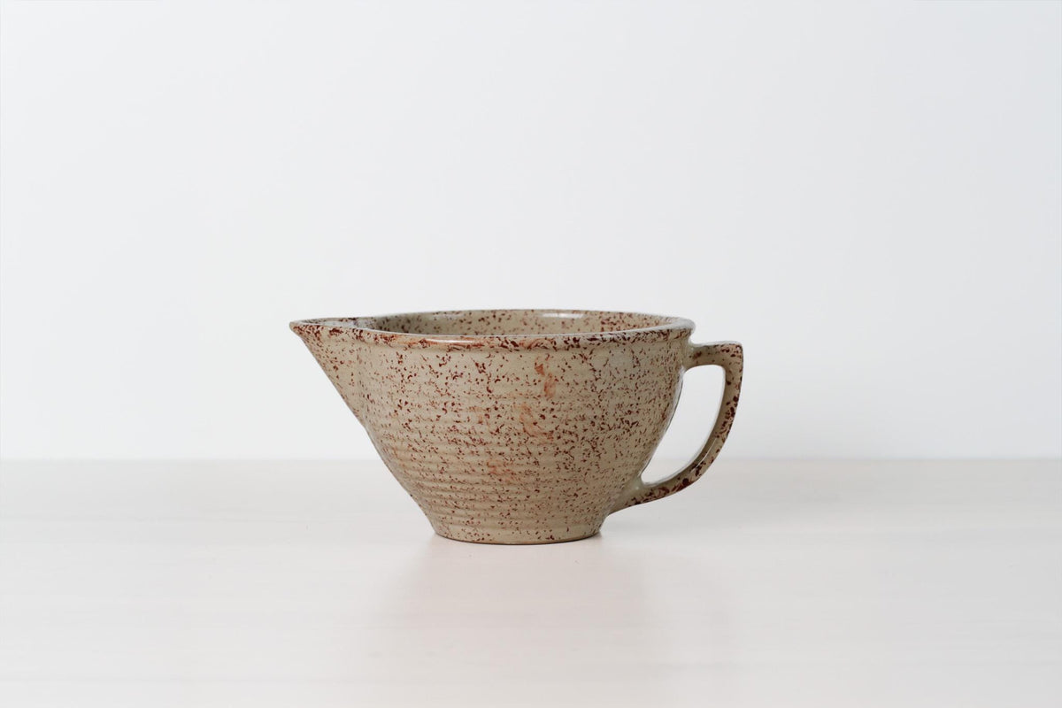 Antique Monmouth Western Stoneware Batter Bowl Pitcher | Primitive Kitchenware