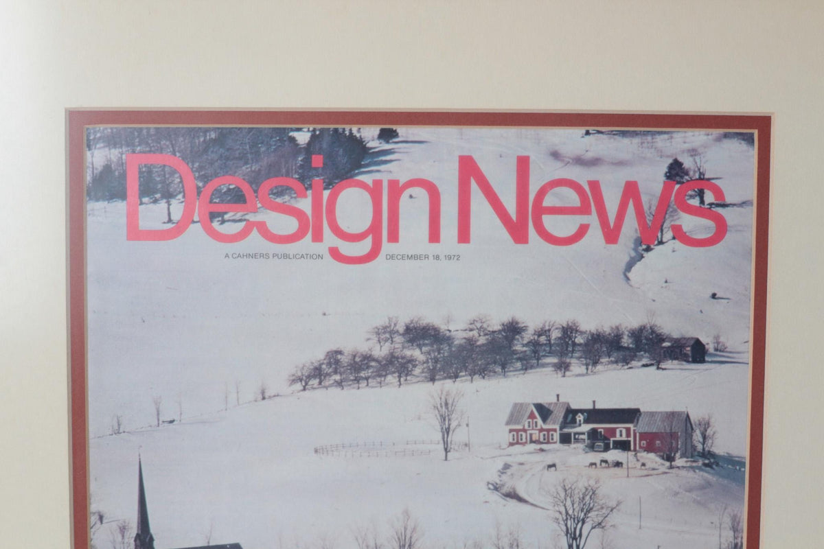 Framed Vintage Design News Magazine Cover, December 1972 | 1970s Graphic Design Wall Art