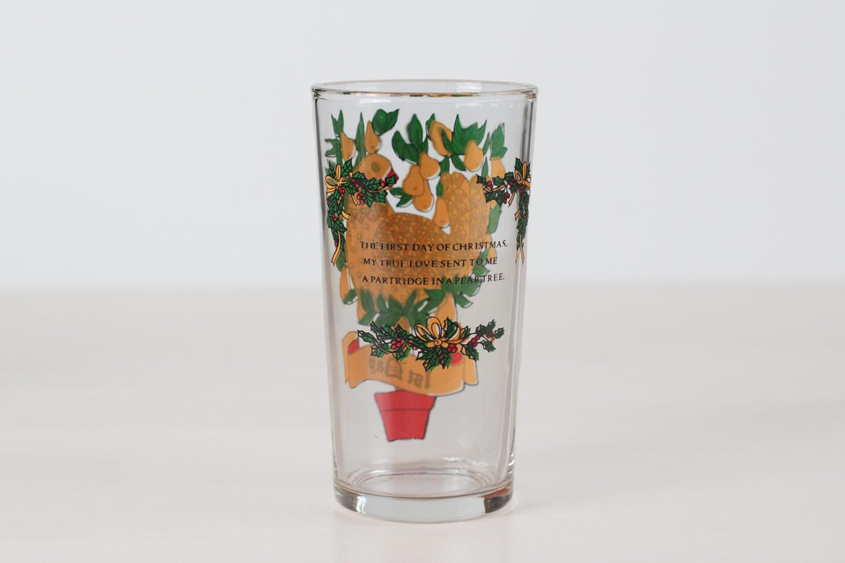 Vintage Twelve Days of Christmas Tumblers Sold Individually | 1970s Holiday Barware, Replacement Glass