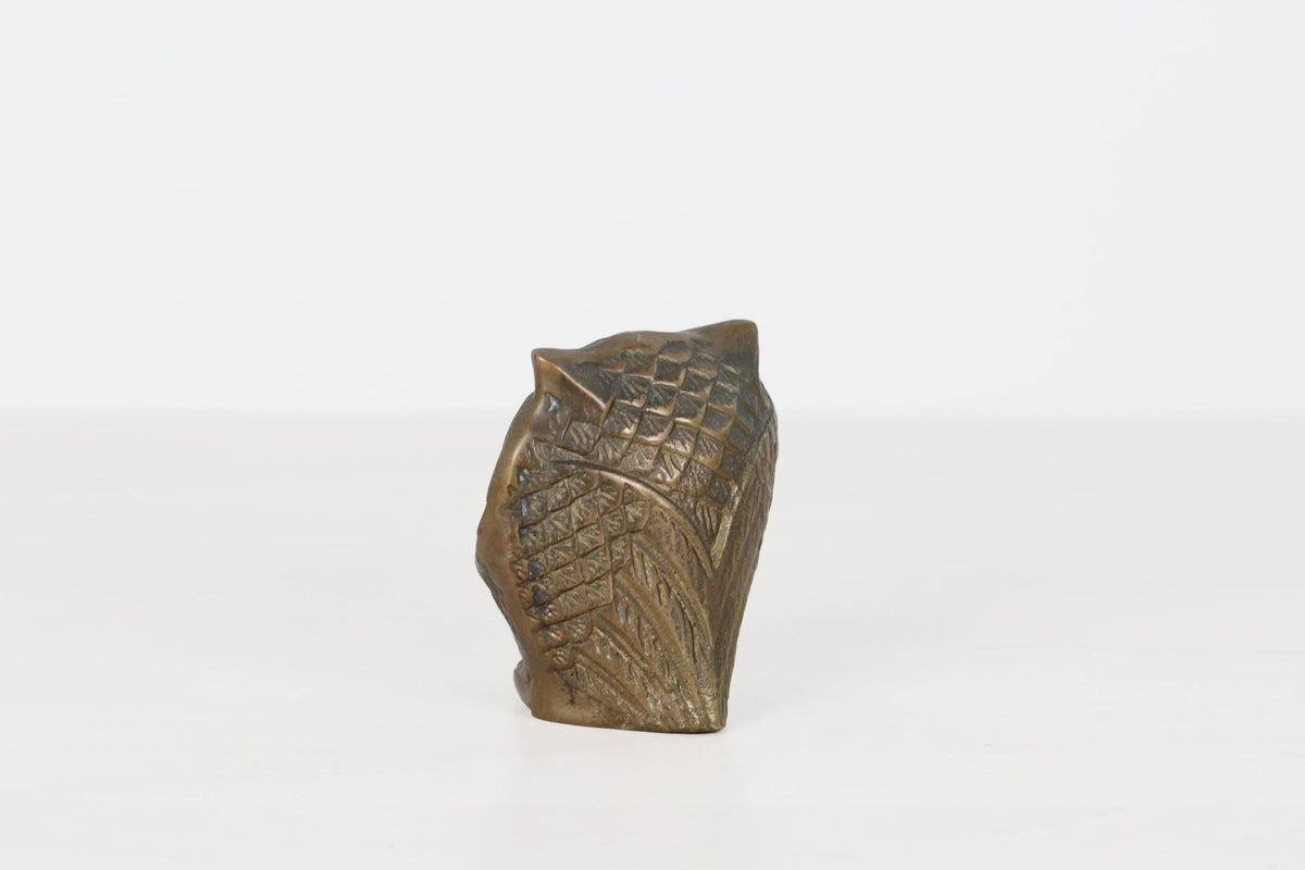 Mid-Century Brass Owl Paperweight