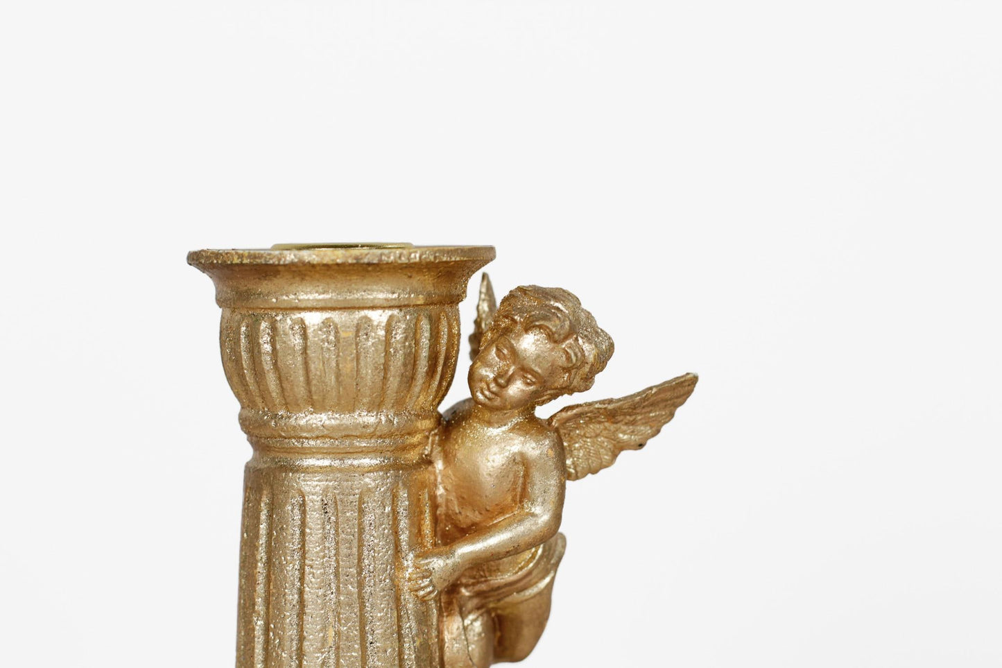 Vintage Gold Cherub Candlestick