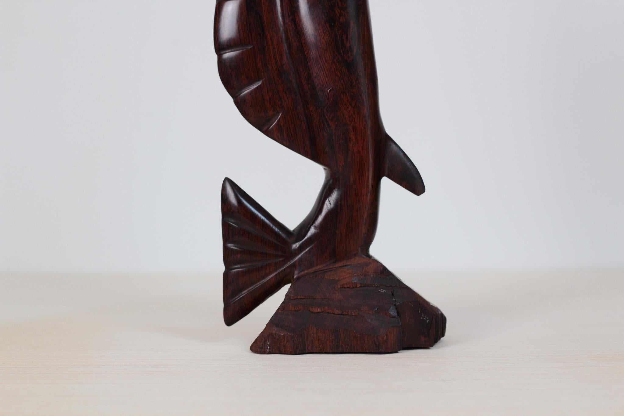 Vintage Ironwood Sailfish Sculpture, Mid-Century Nautical Decor
