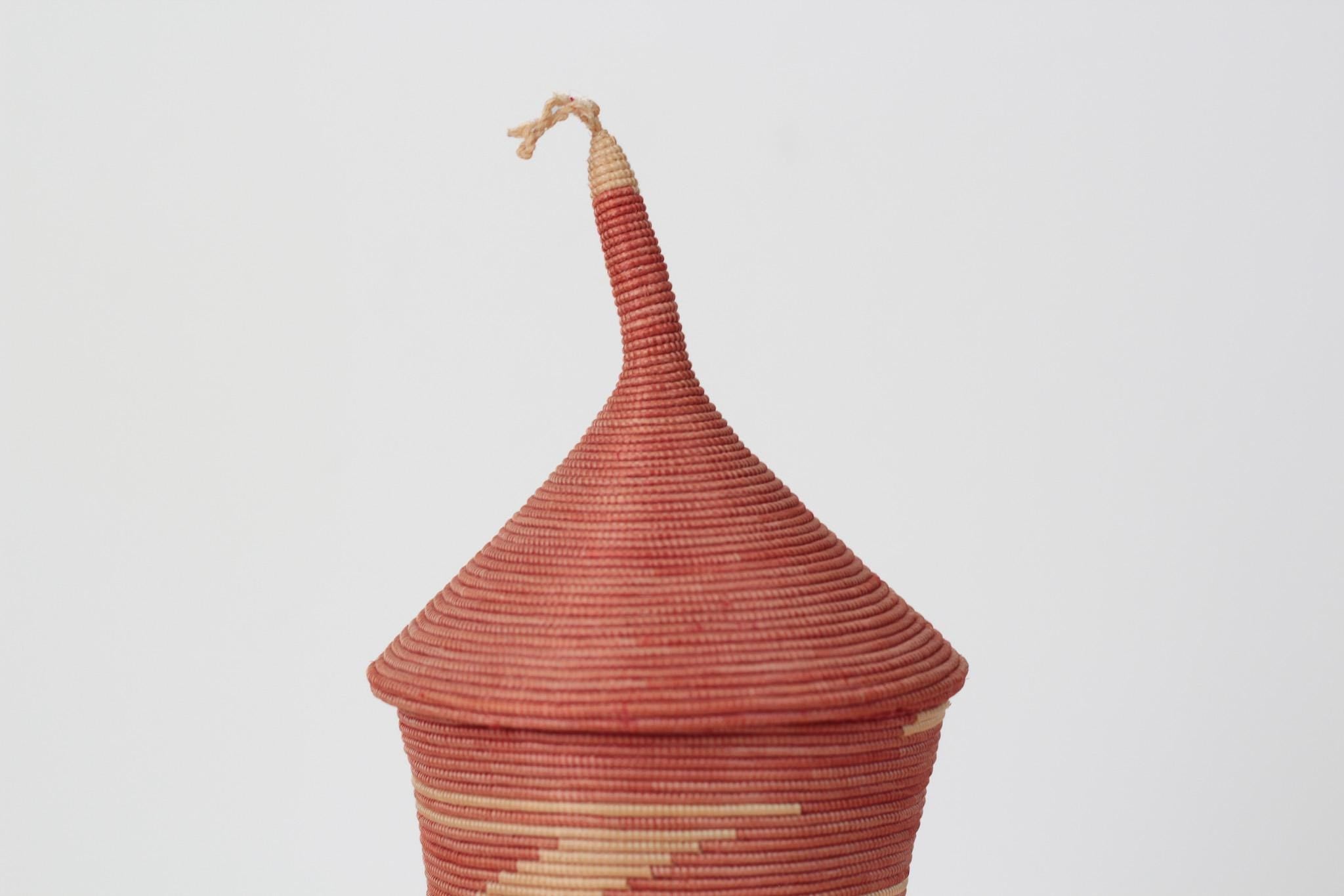 Vintage Handwoven Sweetgrass Lidded Basket