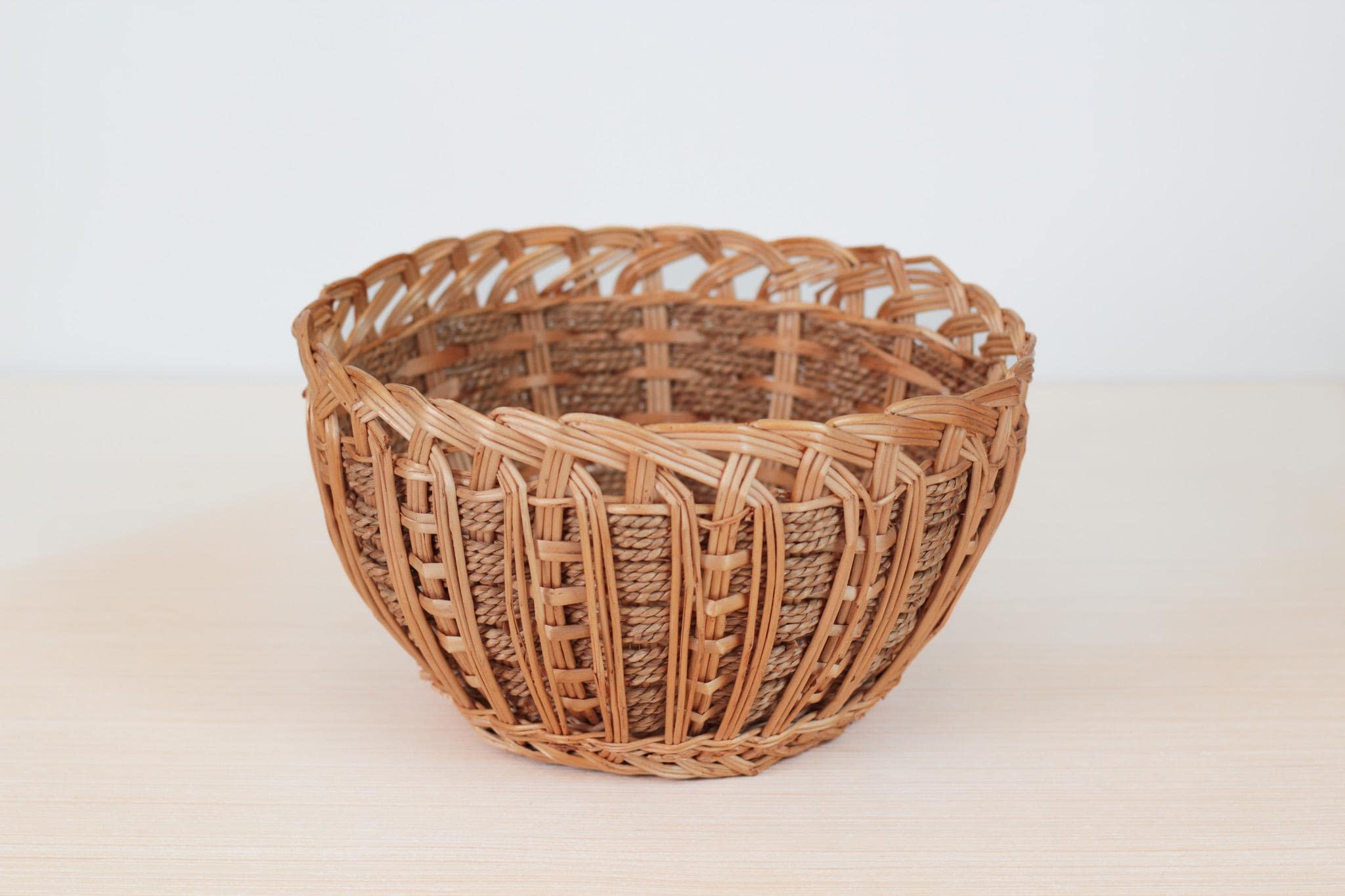 Vintage Handwoven Wicker Basket