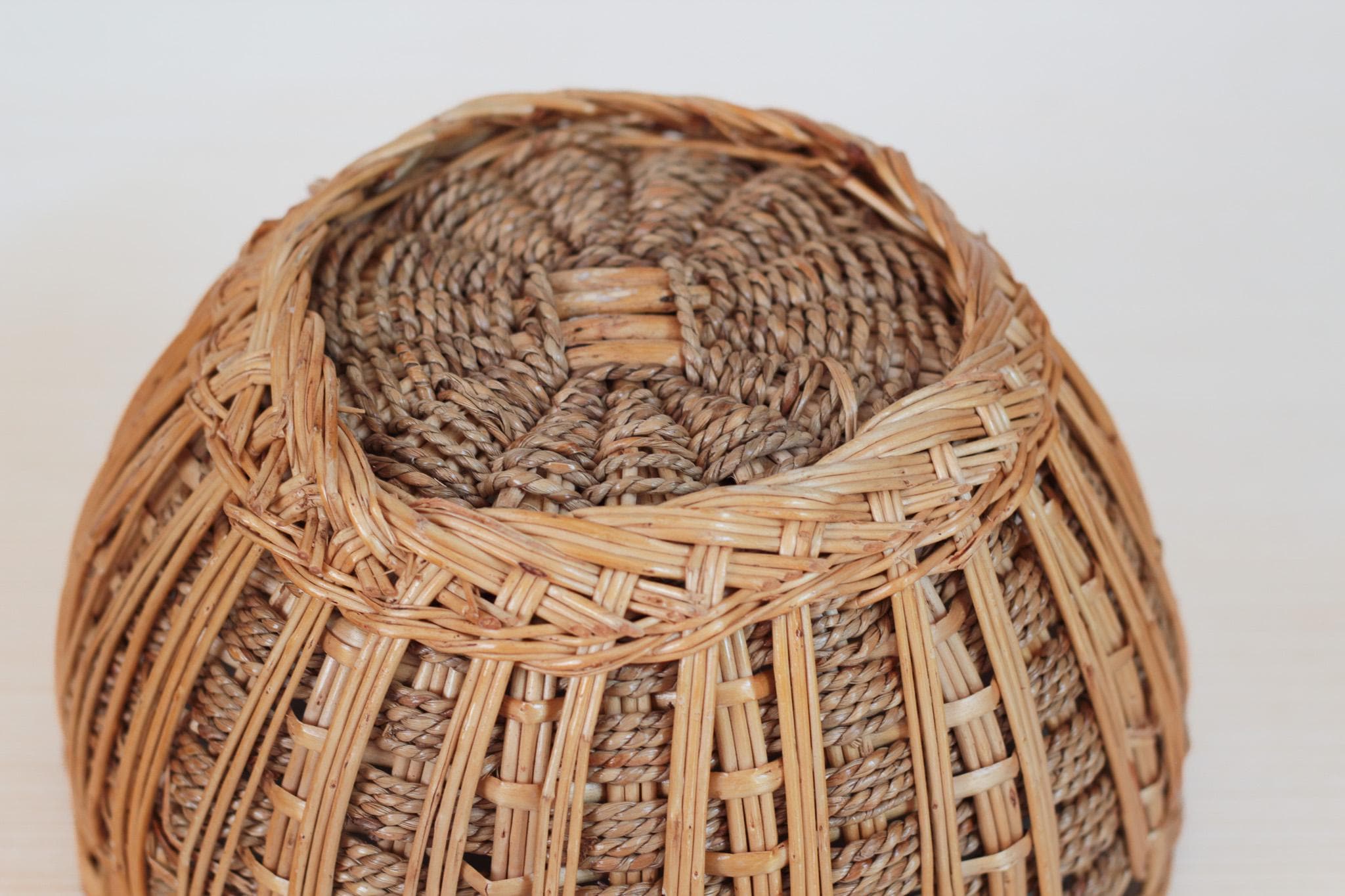 Vintage Handwoven Wicker Basket