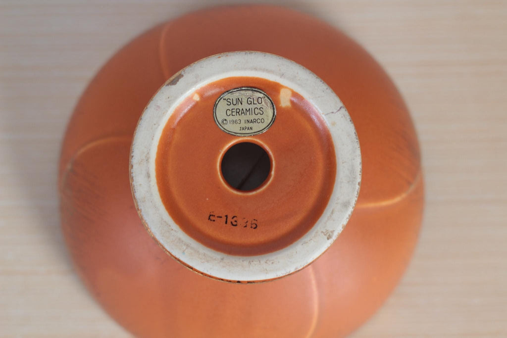 Vintage 1963 Sun Glo Ceramic Pedestal Bowl by INARCO