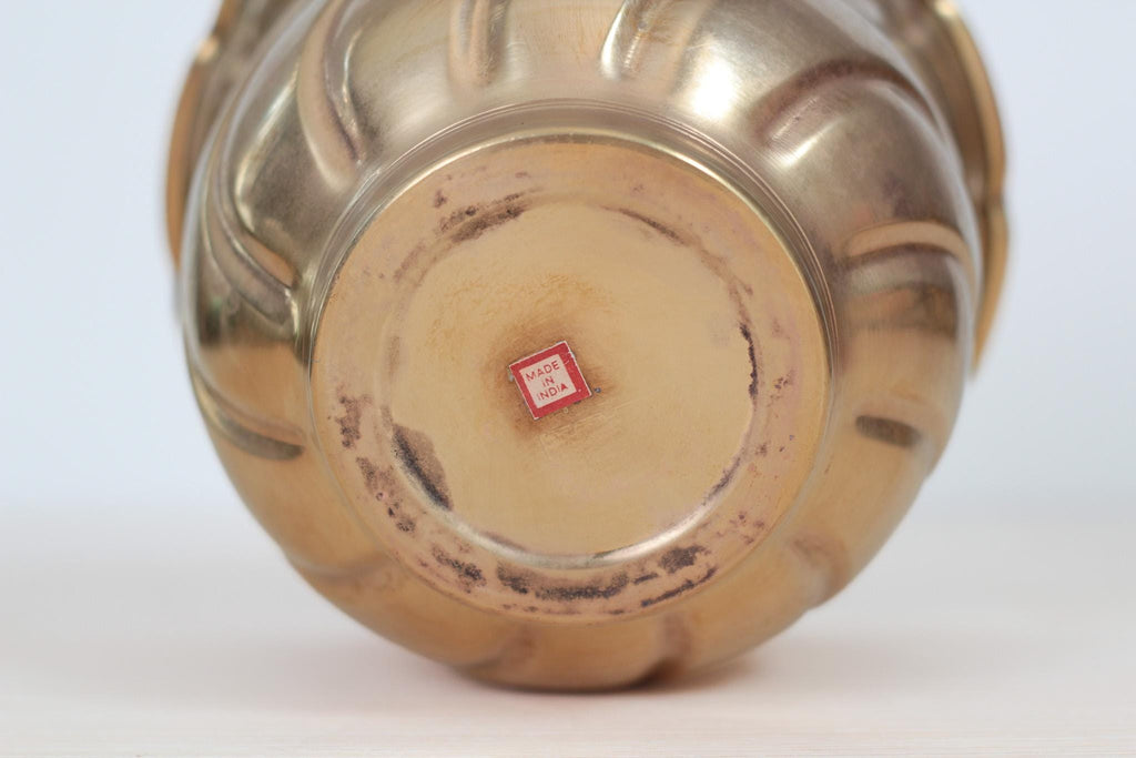 Vintage Small Fluted Brass Planter