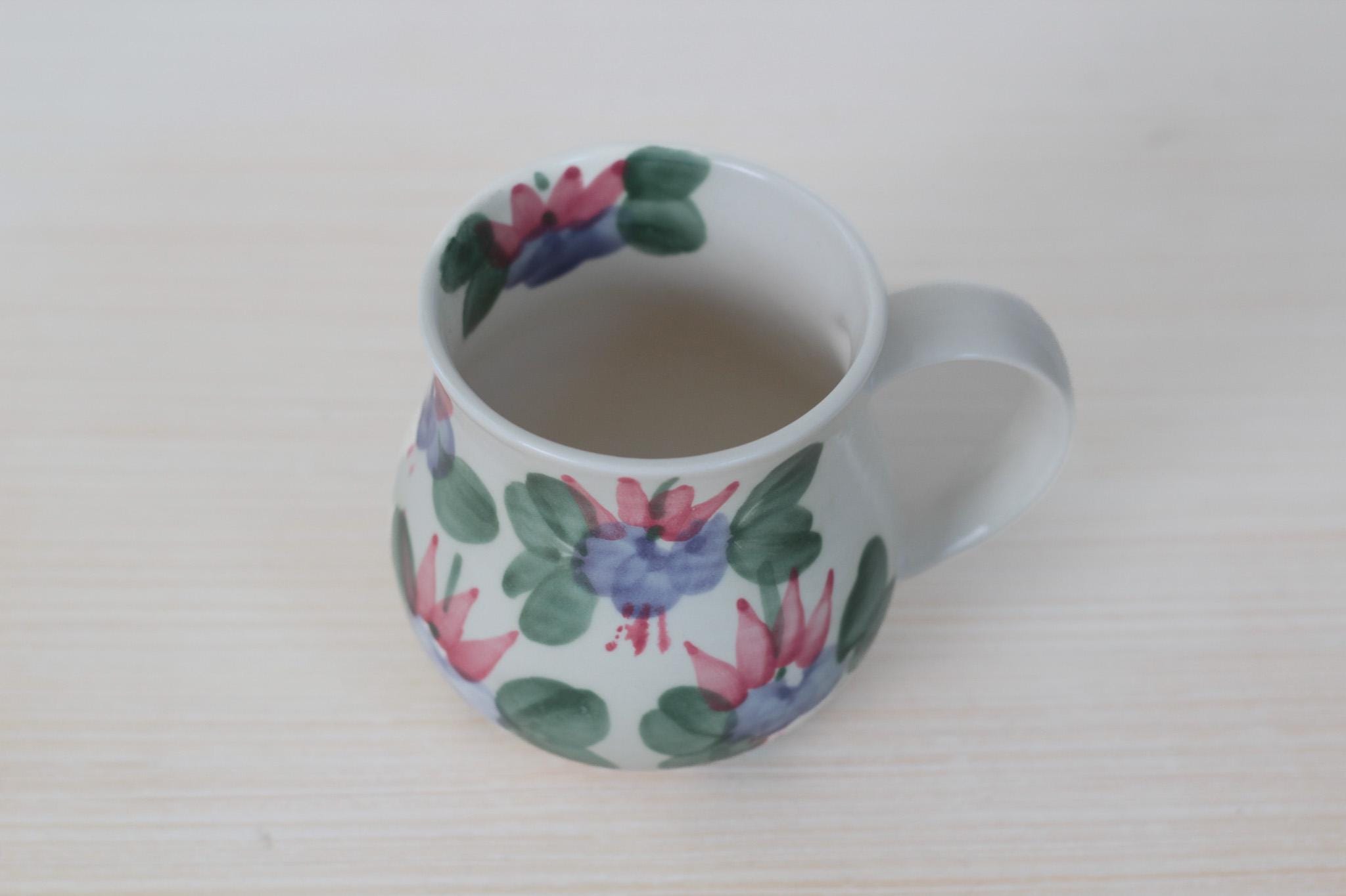 Vintage Ben Thomas Handpainted Porcelain Floral Mug, Made in England