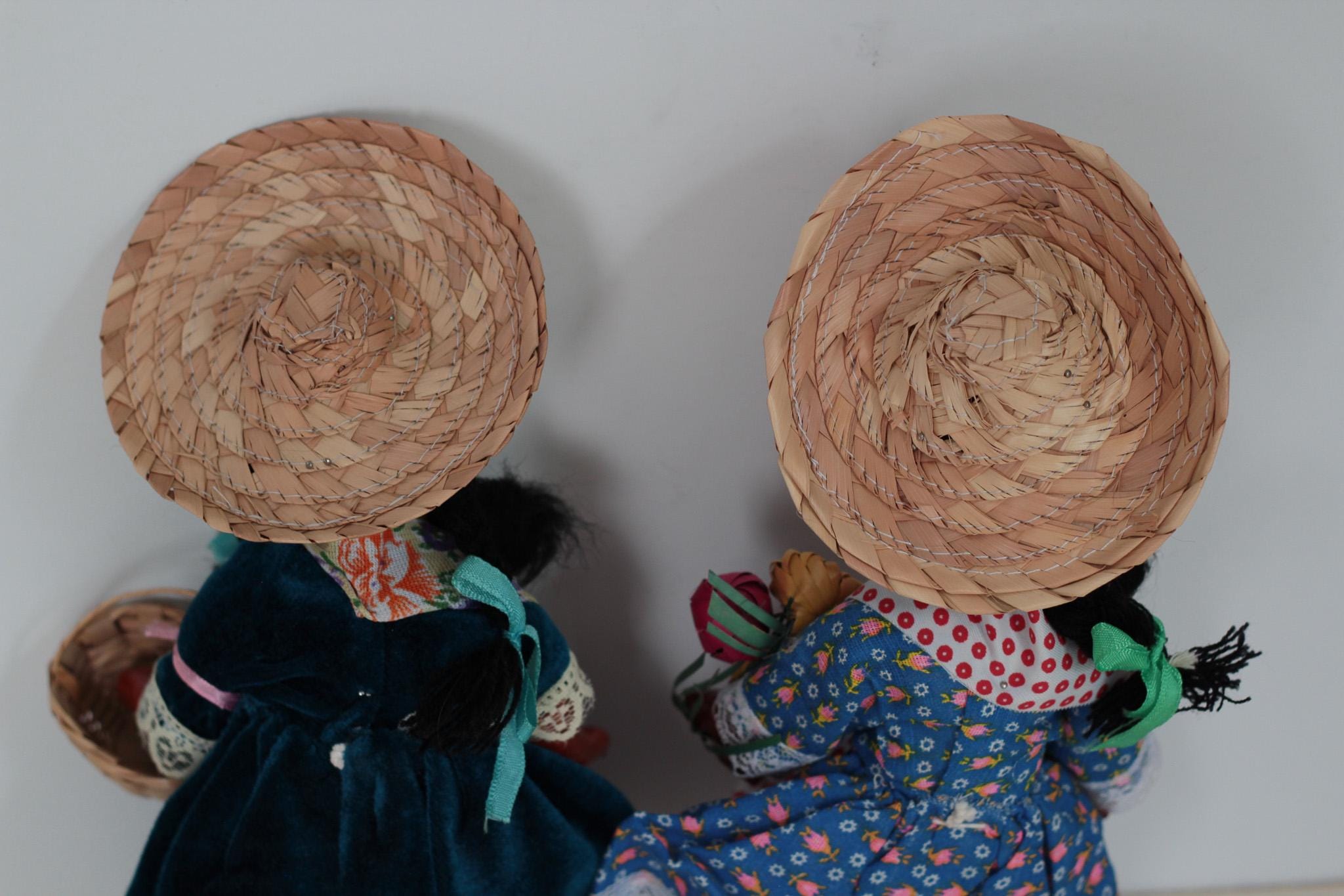 Pair of Vintage Mexican Folk Art Dolls