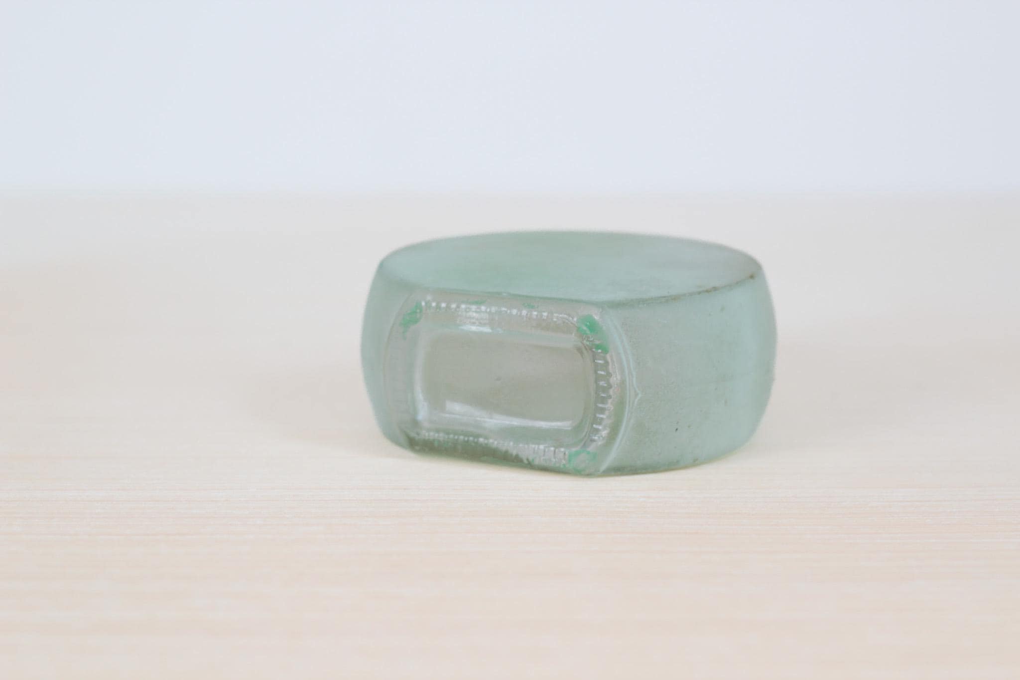 Vintage Frosted Glass Bottle with Cork Stopper