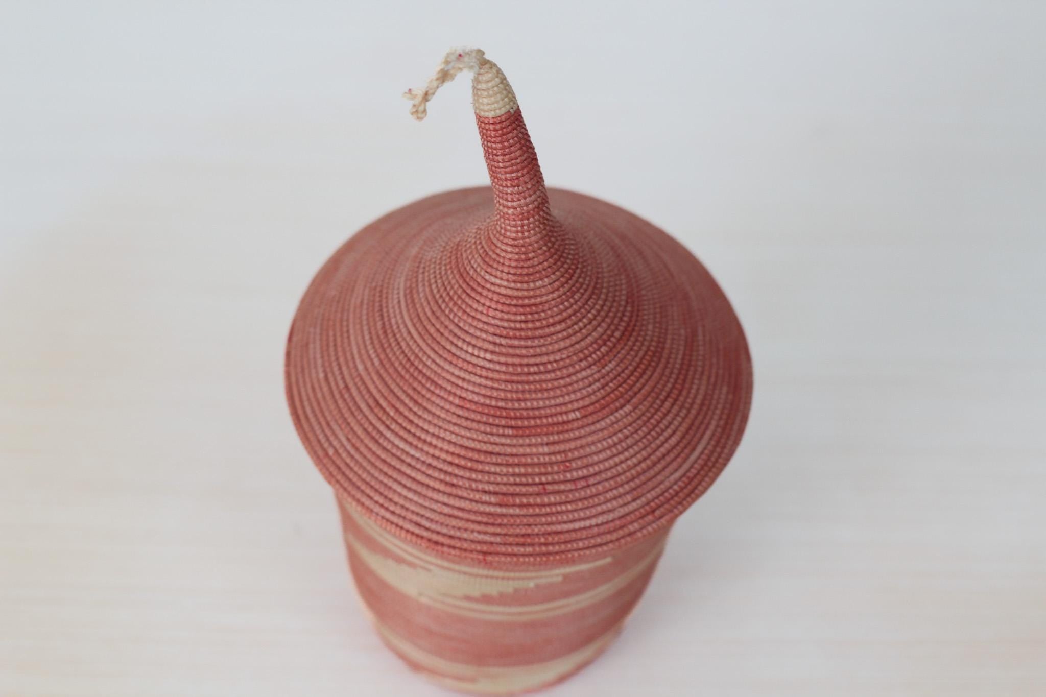 Vintage Handwoven Sweetgrass Lidded Basket