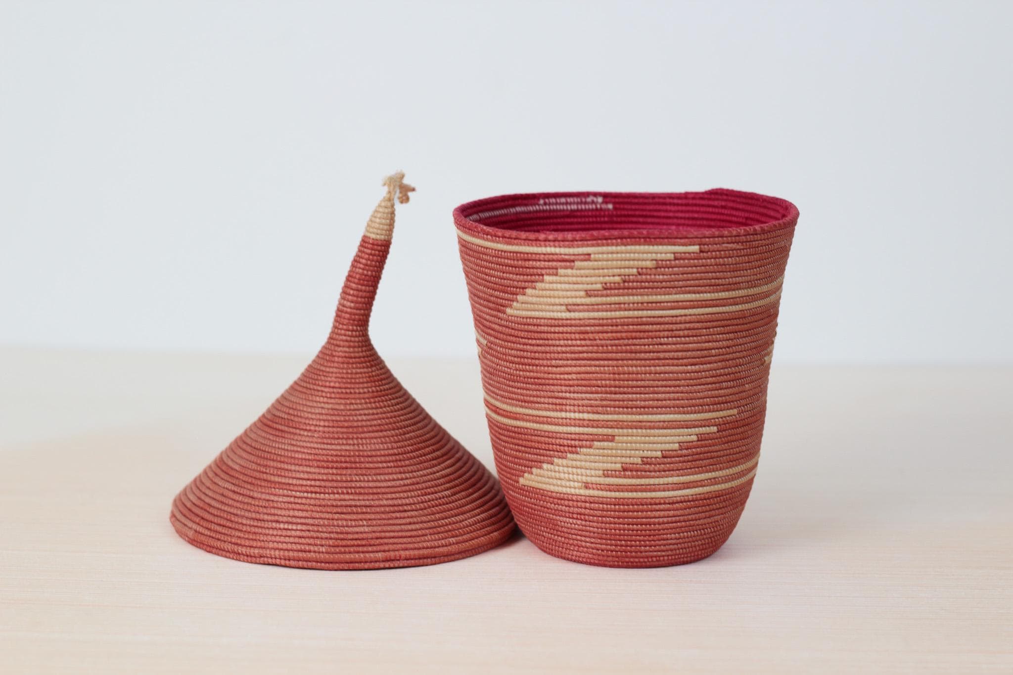 Vintage Handwoven Sweetgrass Lidded Basket