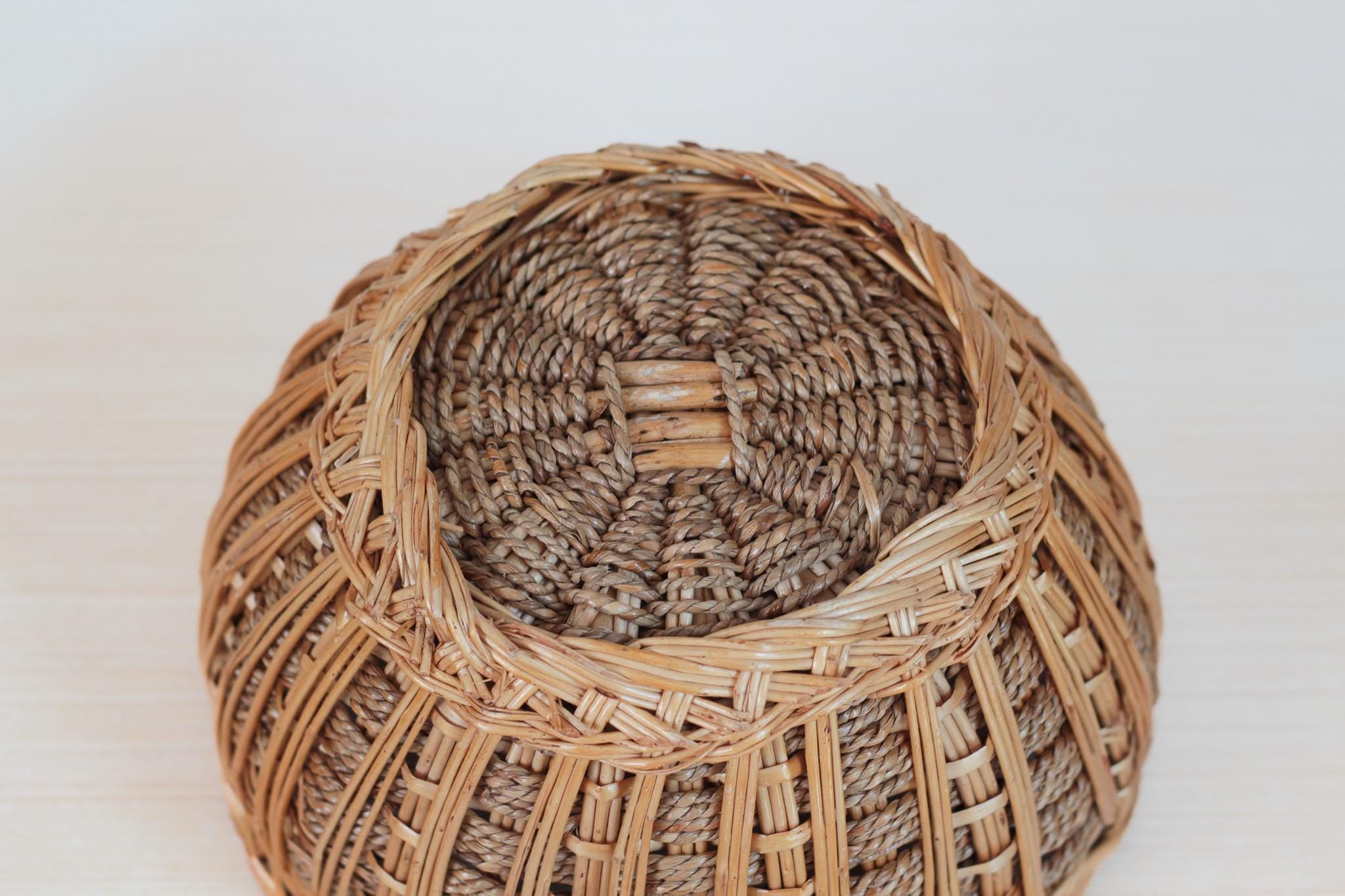 Vintage Handwoven Wicker Basket