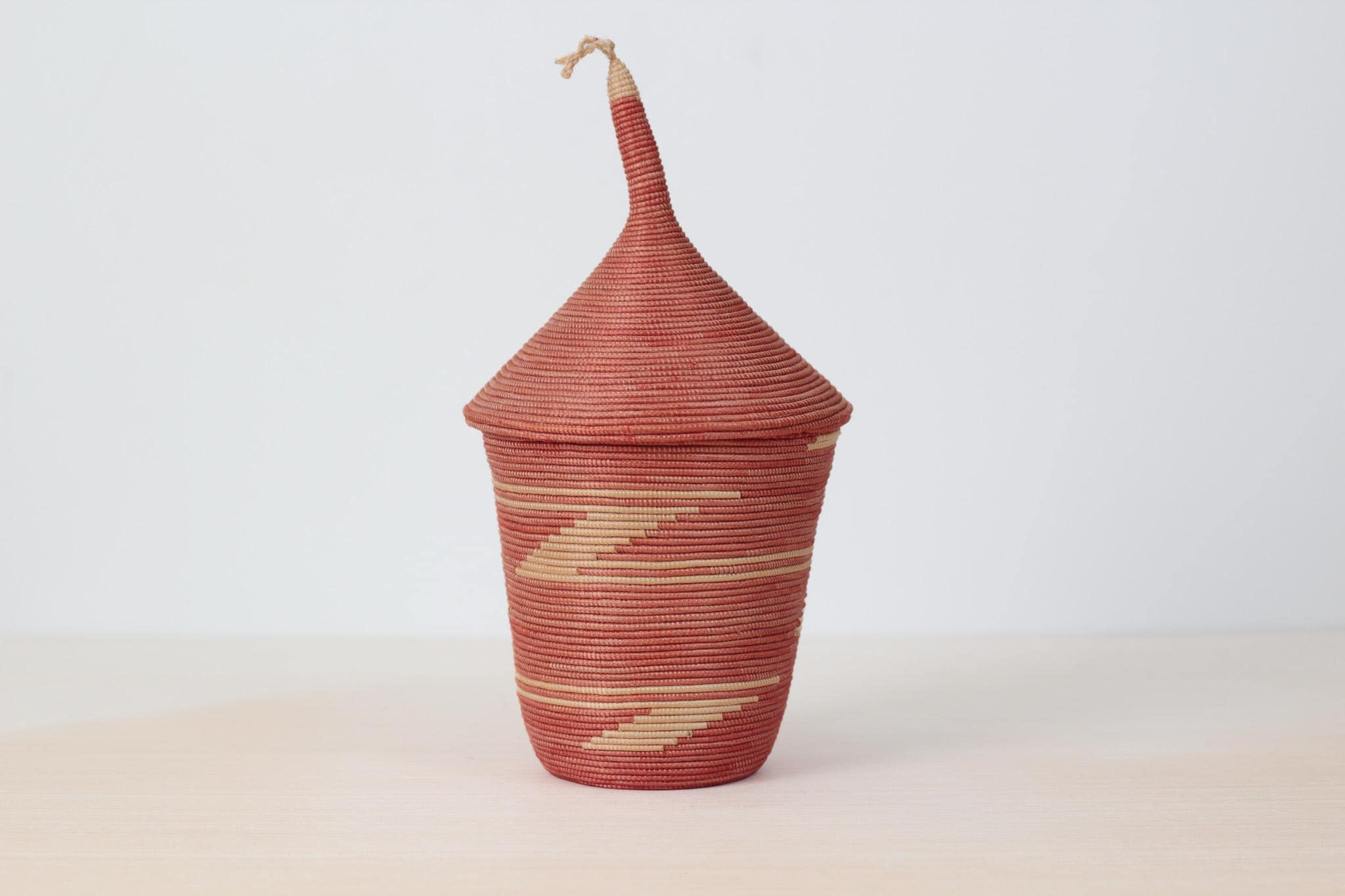 Vintage Handwoven Sweetgrass Lidded Basket