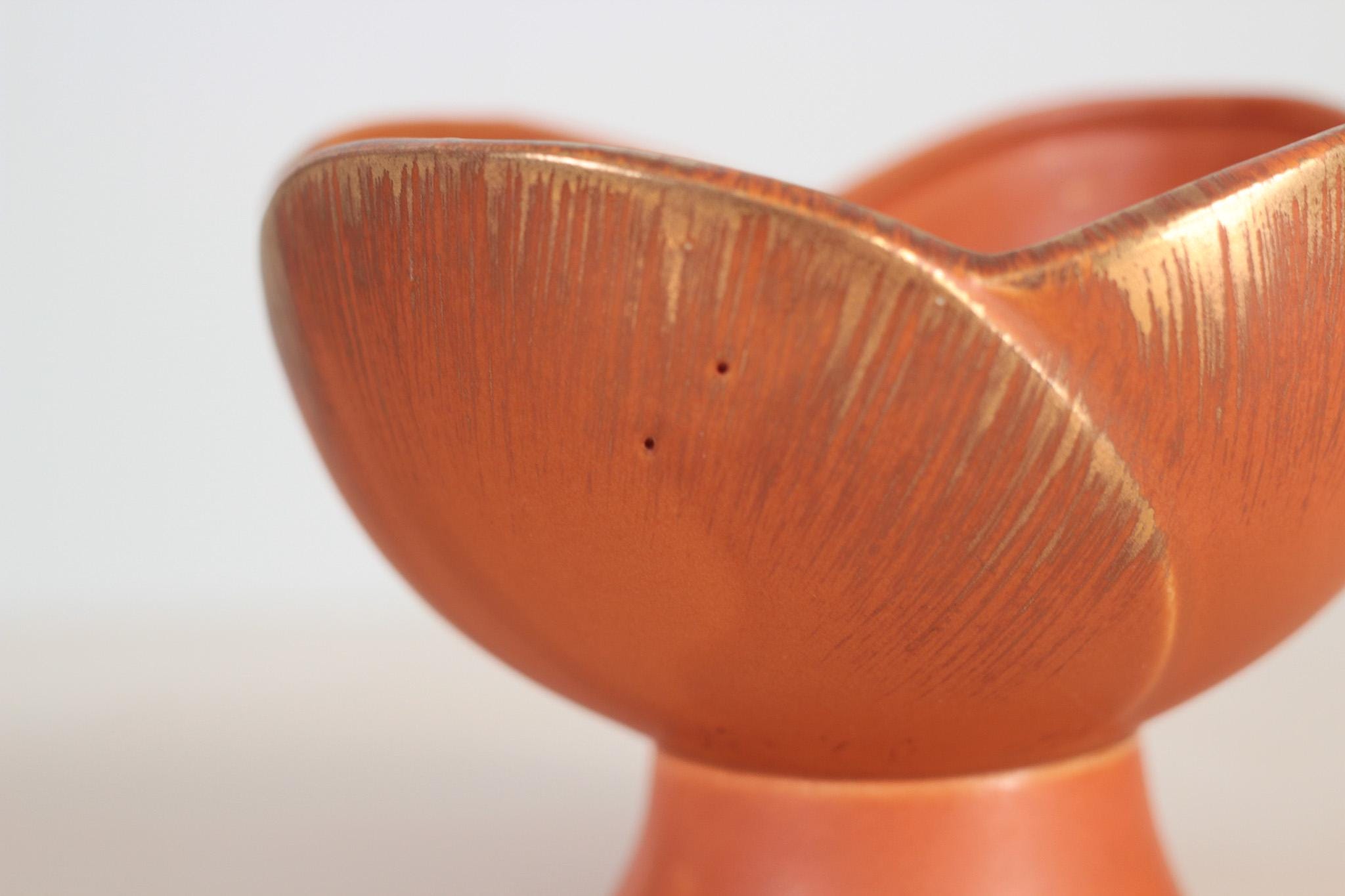Vintage 1963 Sun Glo Ceramic Pedestal Bowl by INARCO