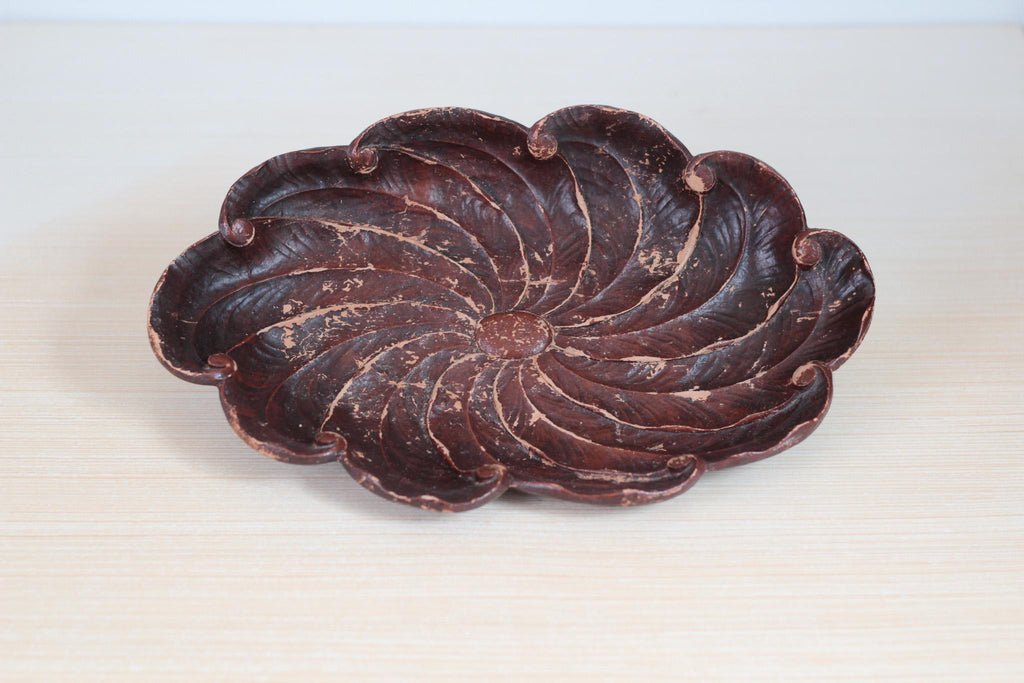 Vintage SyrocoWood Tray Flower Design