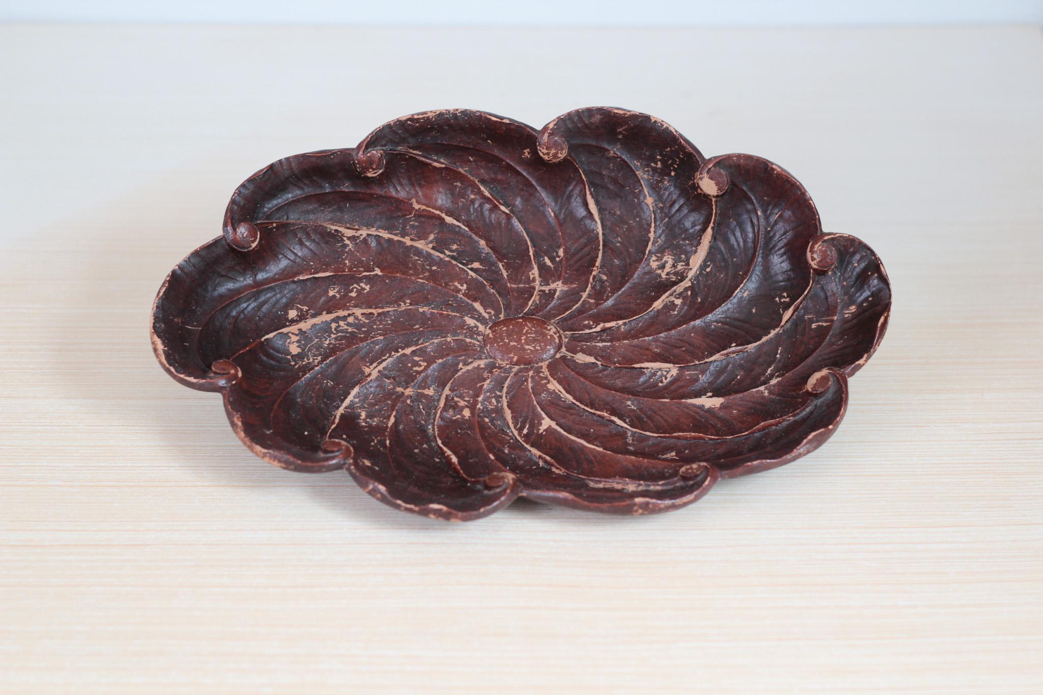 Vintage SyrocoWood Tray Flower Design