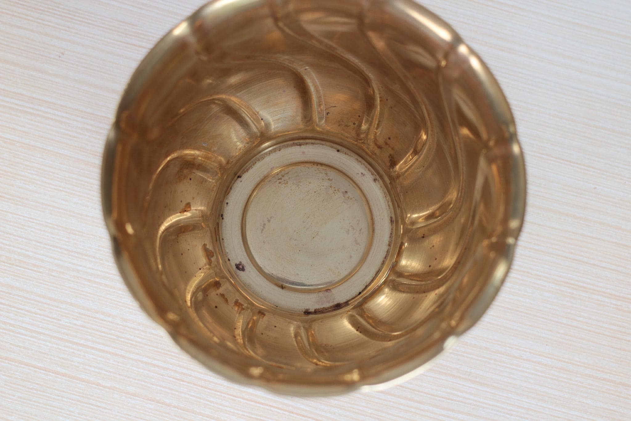 Vintage Small Fluted Brass Planter