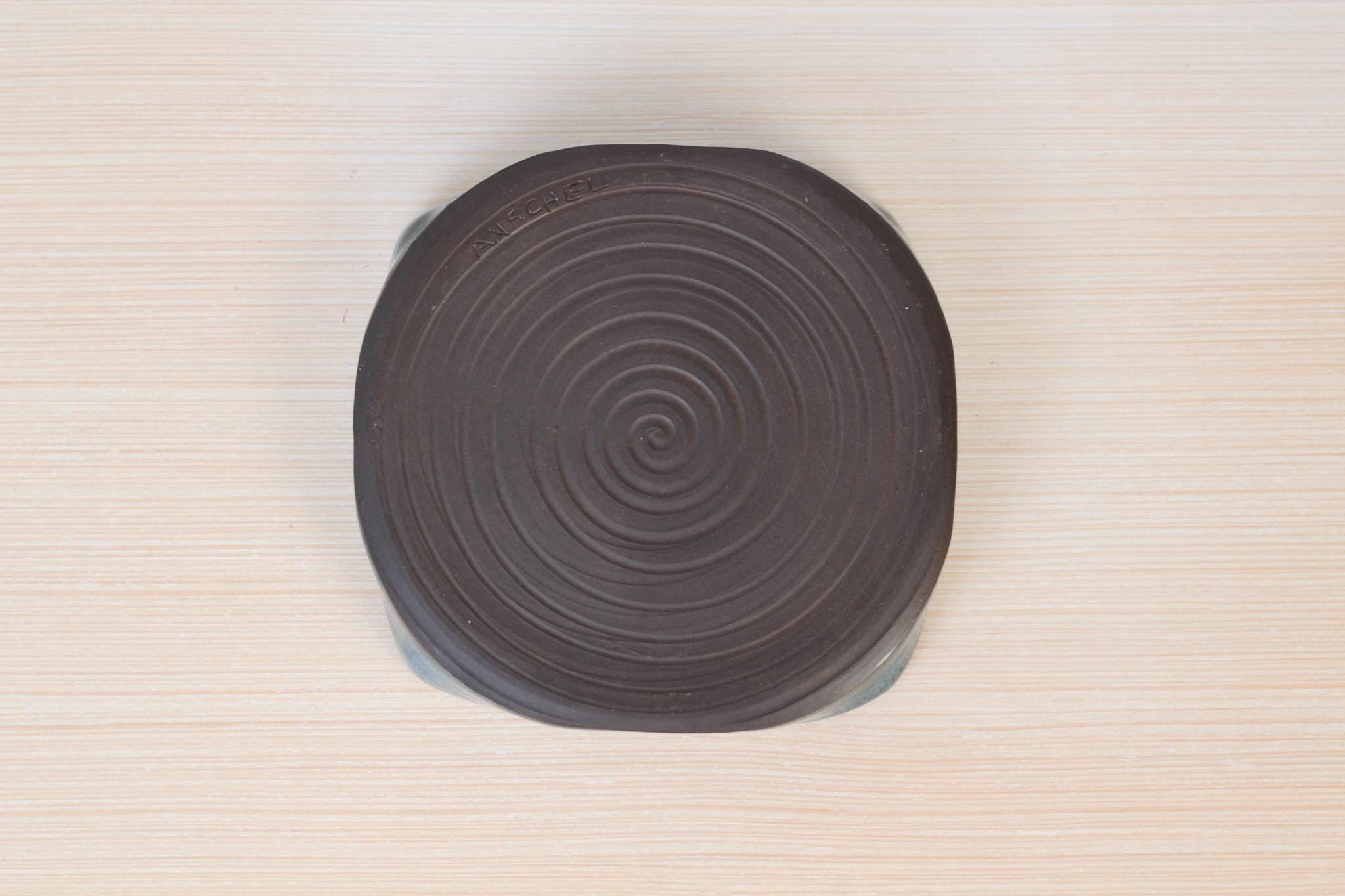 Vintage Studio Pottery Square Catchall, Signed by Artist