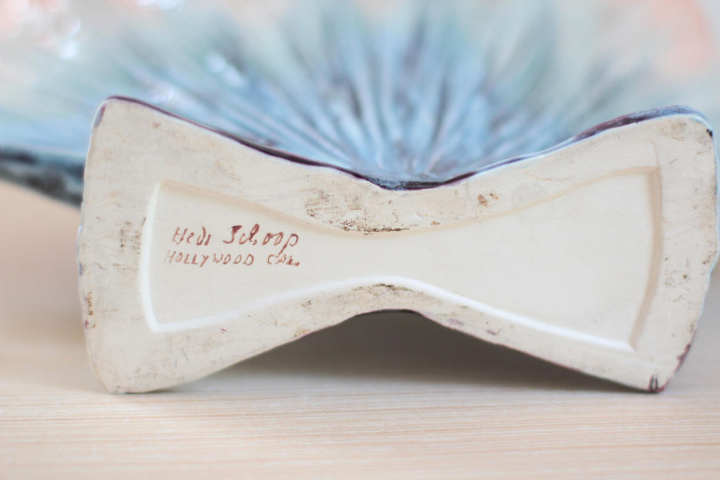 Mid-Century Hedi Schoop Seashell Ceramic Vase, Hollywood-Regency California Pottery