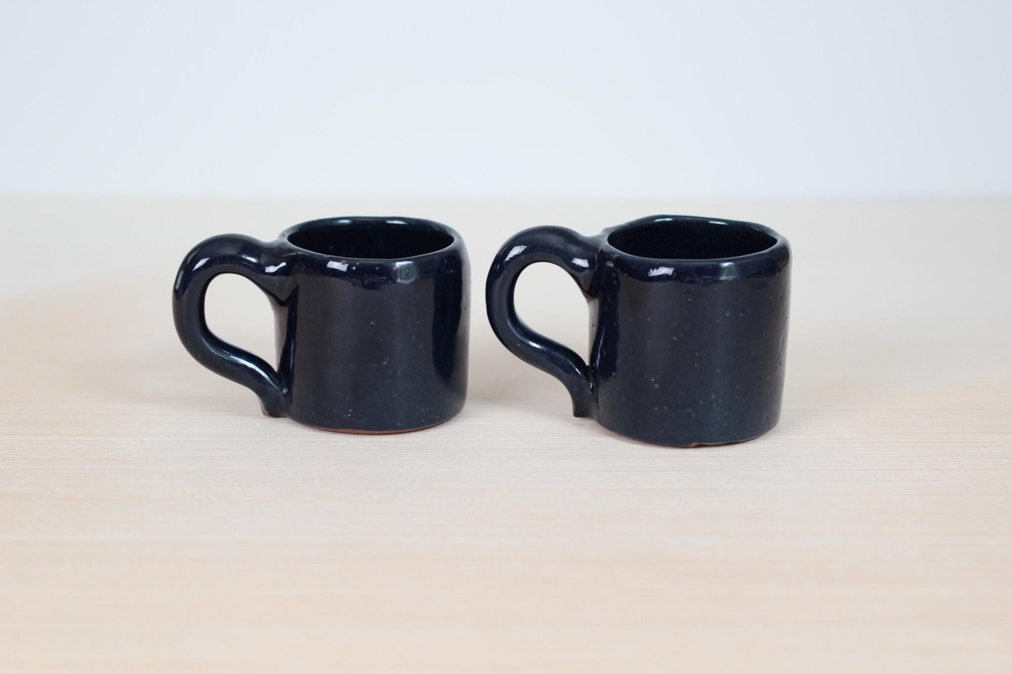 Pair of Vintage Bybee Pottery Espresso Cups, Signed by Artist
