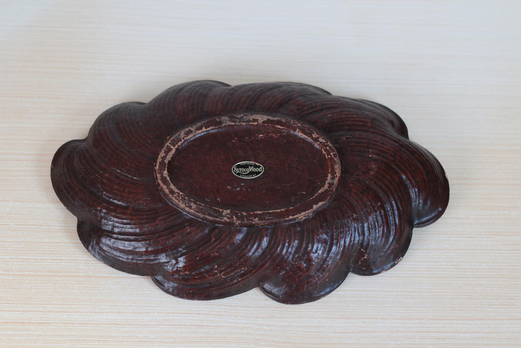Vintage SyrocoWood Tray Flower Design