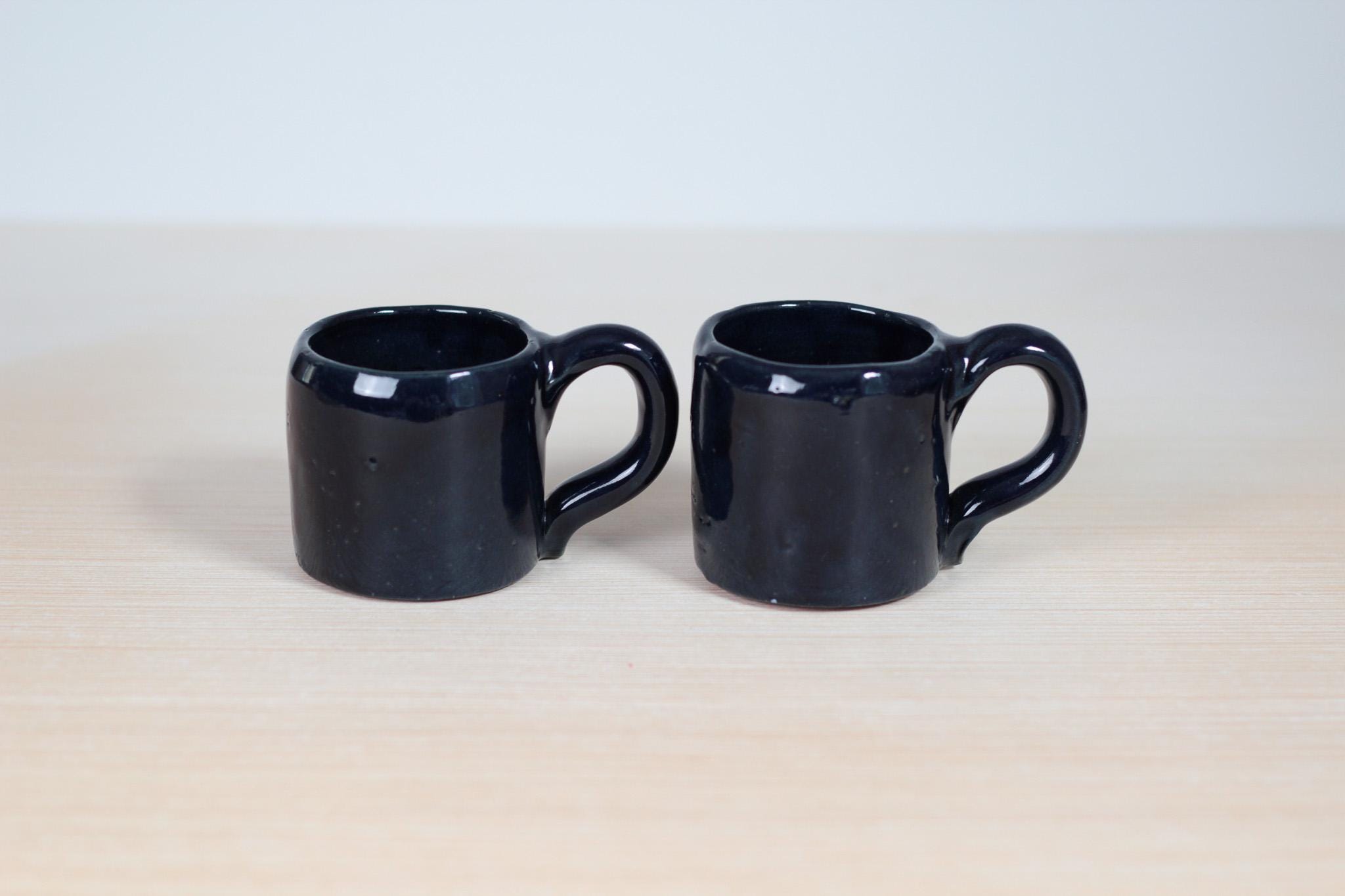 Pair of Vintage Bybee Pottery Espresso Cups, Signed by Artist
