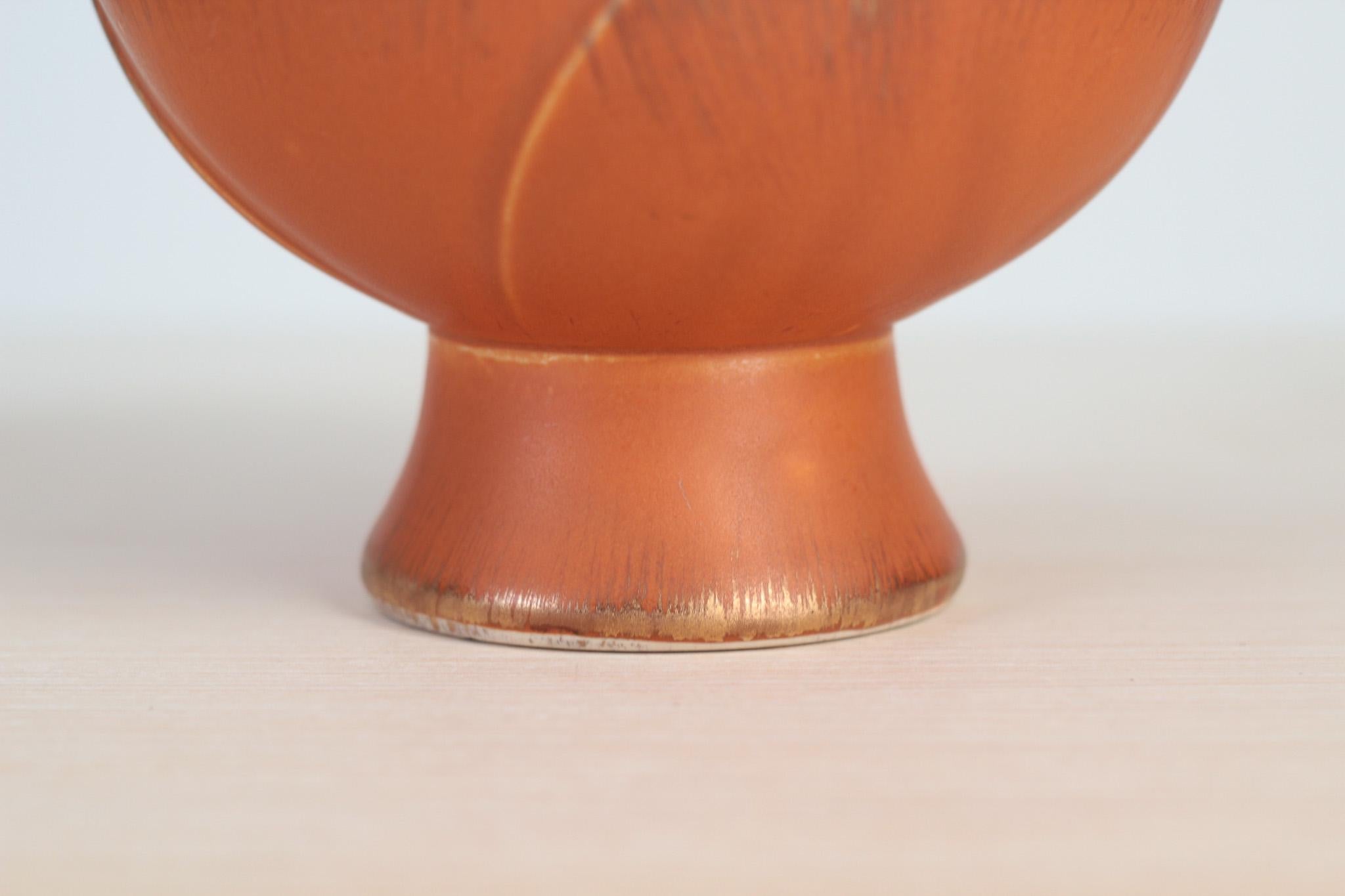 Vintage 1963 Sun Glo Ceramic Pedestal Bowl by INARCO