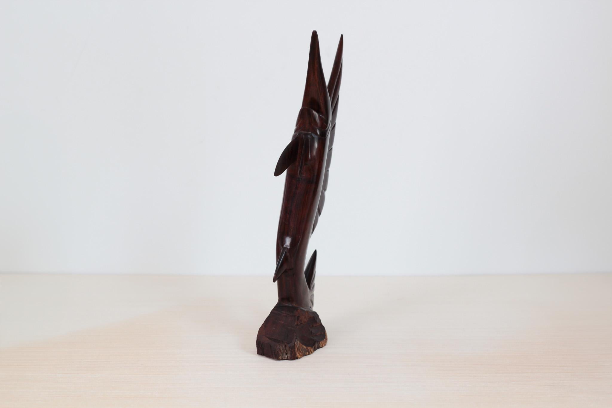 Vintage Ironwood Sailfish Sculpture, Mid-Century Nautical Decor