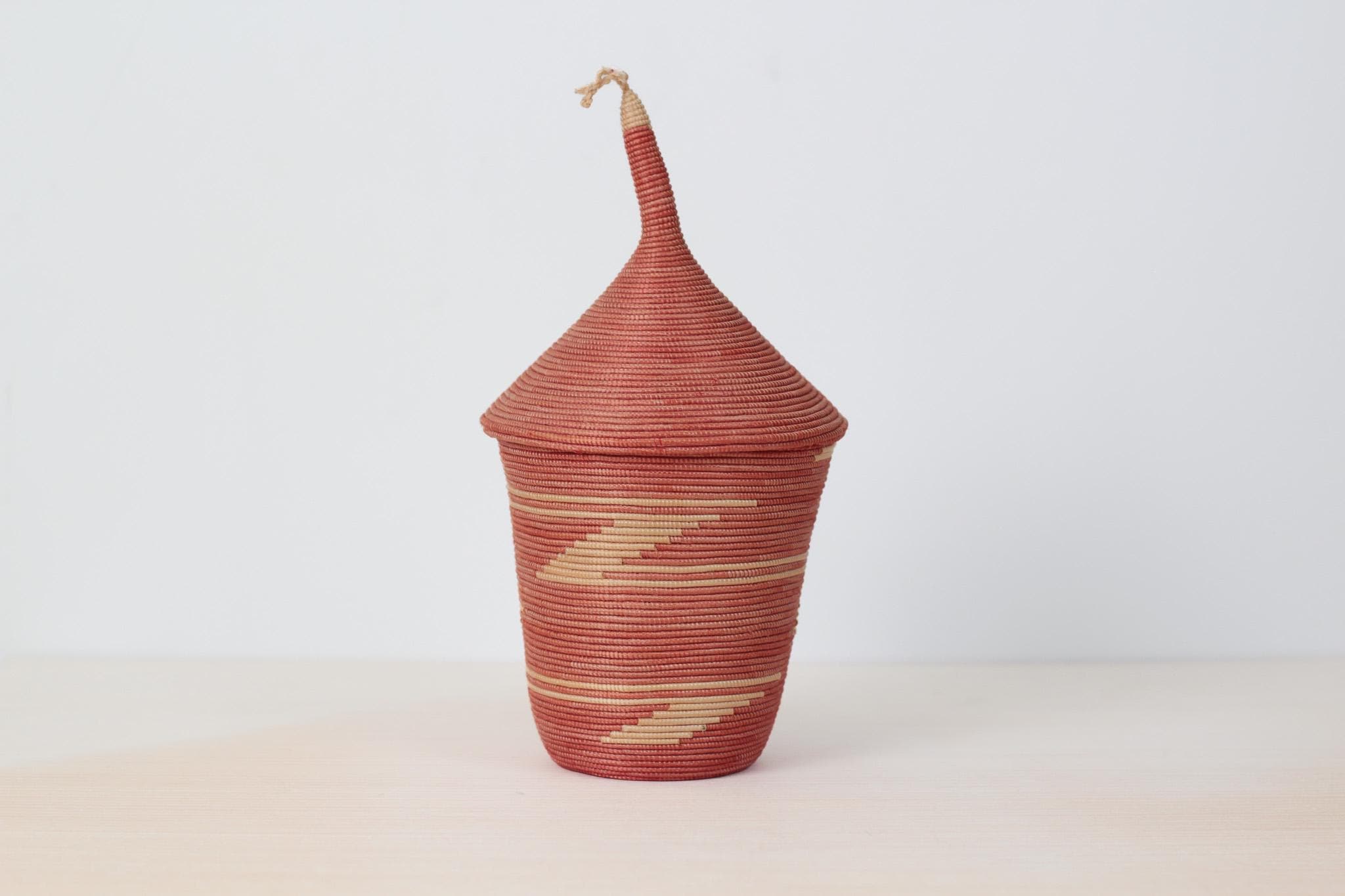 Vintage Handwoven Sweetgrass Lidded Basket