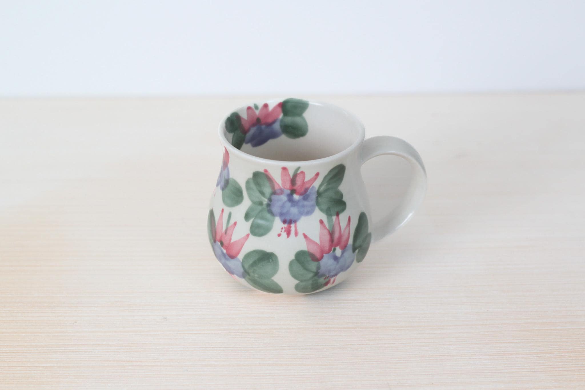 Vintage Ben Thomas Handpainted Porcelain Floral Mug, Made in England
