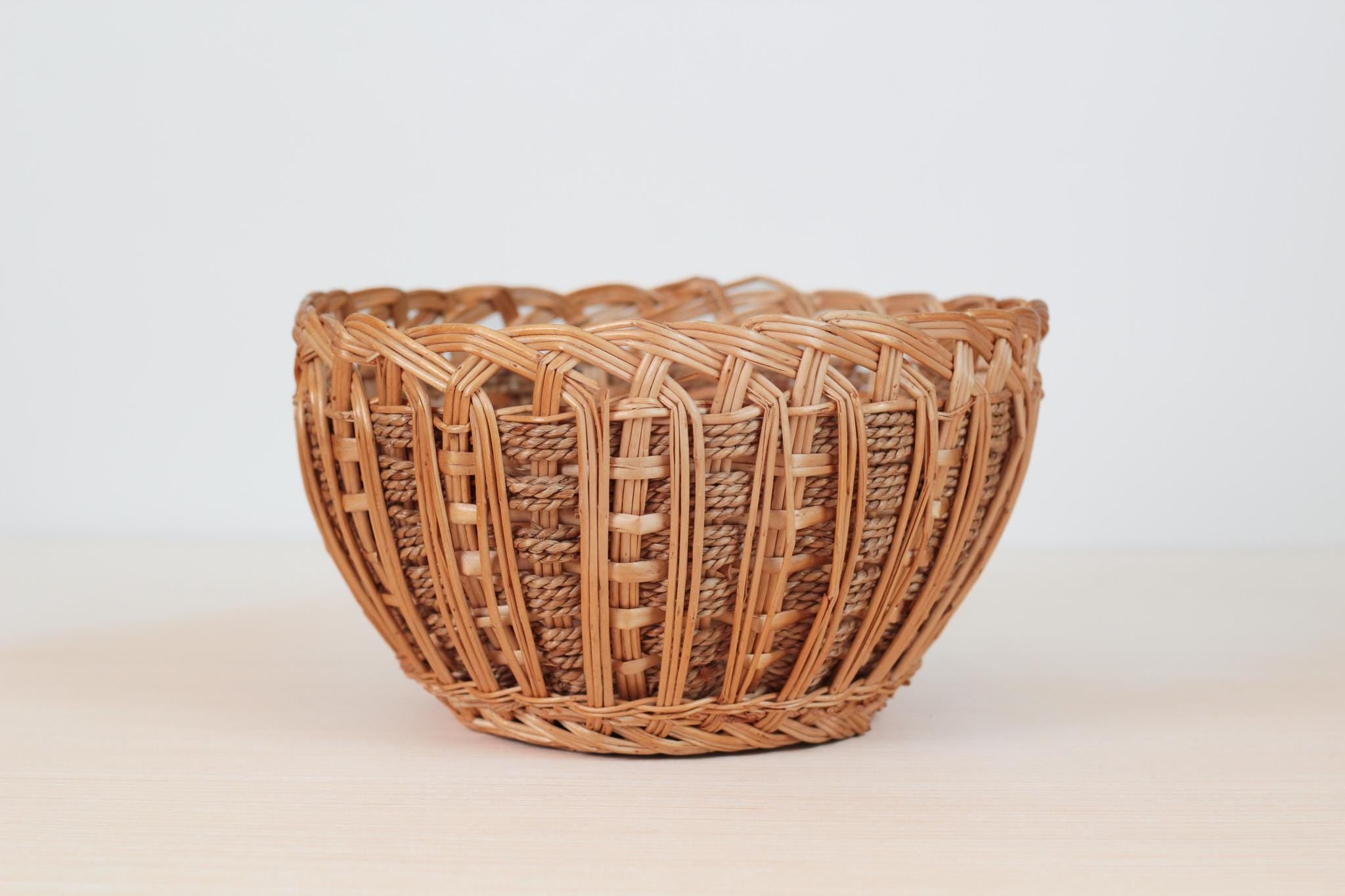 Vintage Handwoven Wicker Basket