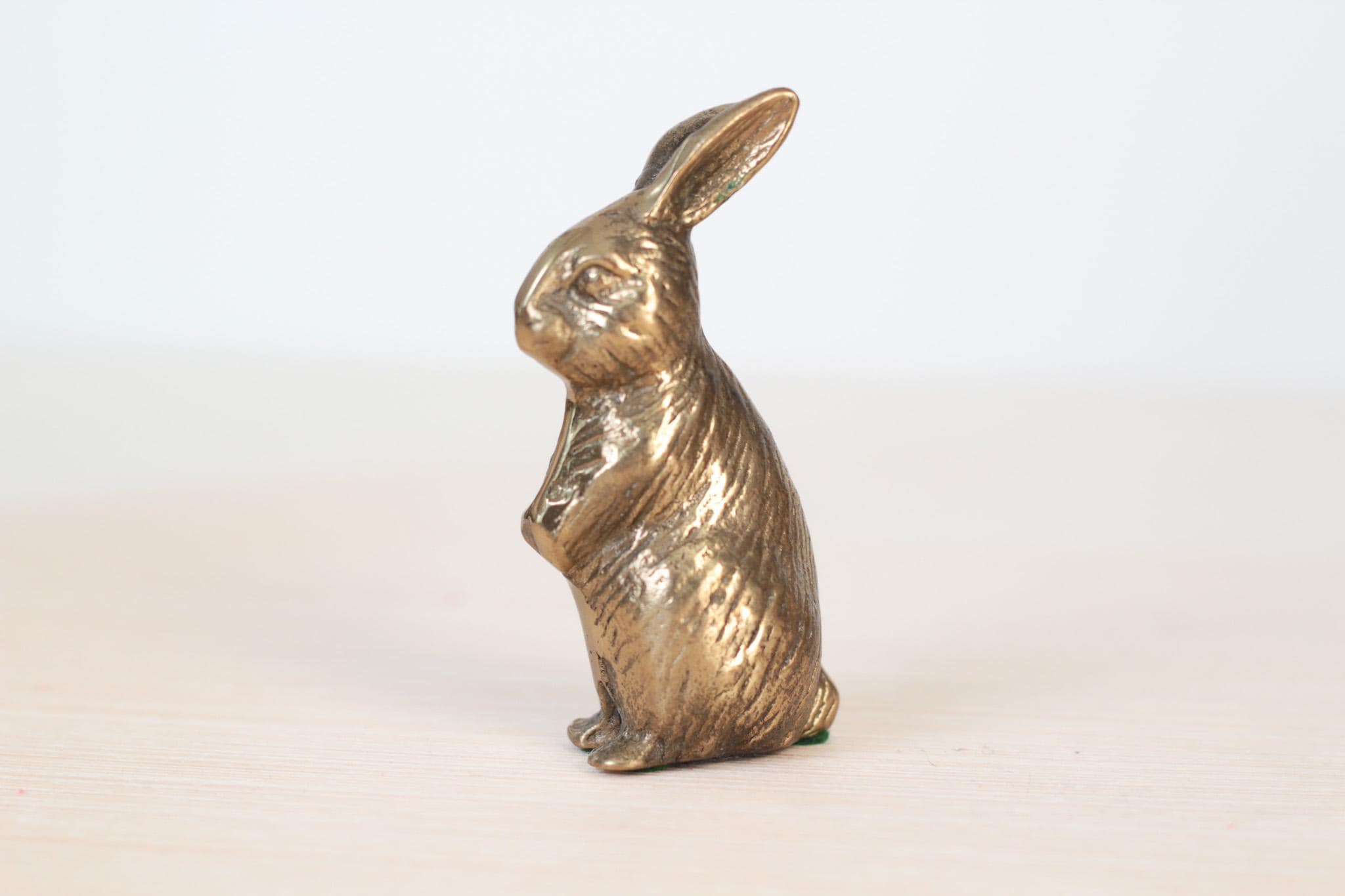 Set of 3 Vintage Solid Brass Bunny Rabbit Figurines