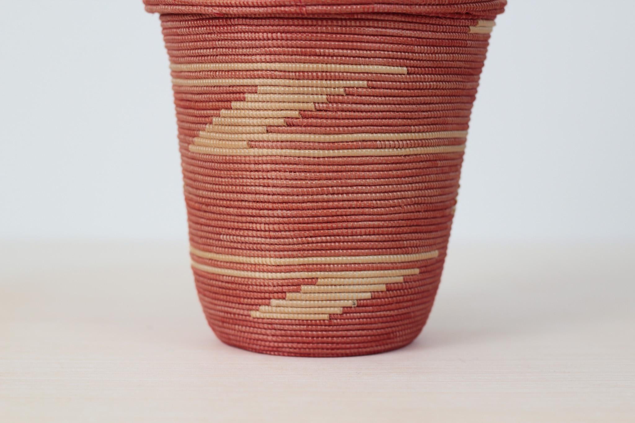 Vintage Handwoven Sweetgrass Lidded Basket