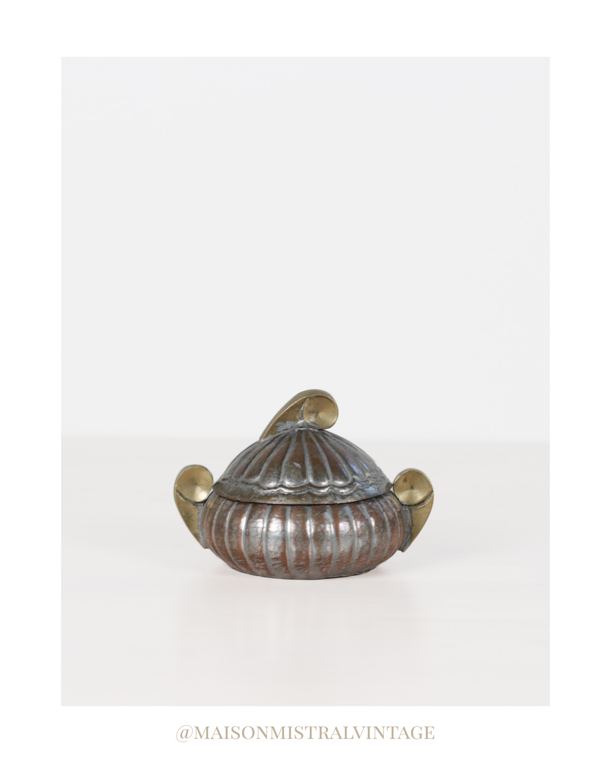 Antique Chinese Copper and Brass Lidded Box