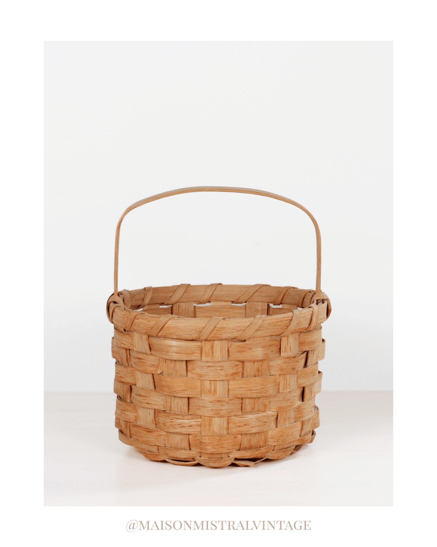 Vintage Handwoven Oak Splint Basket