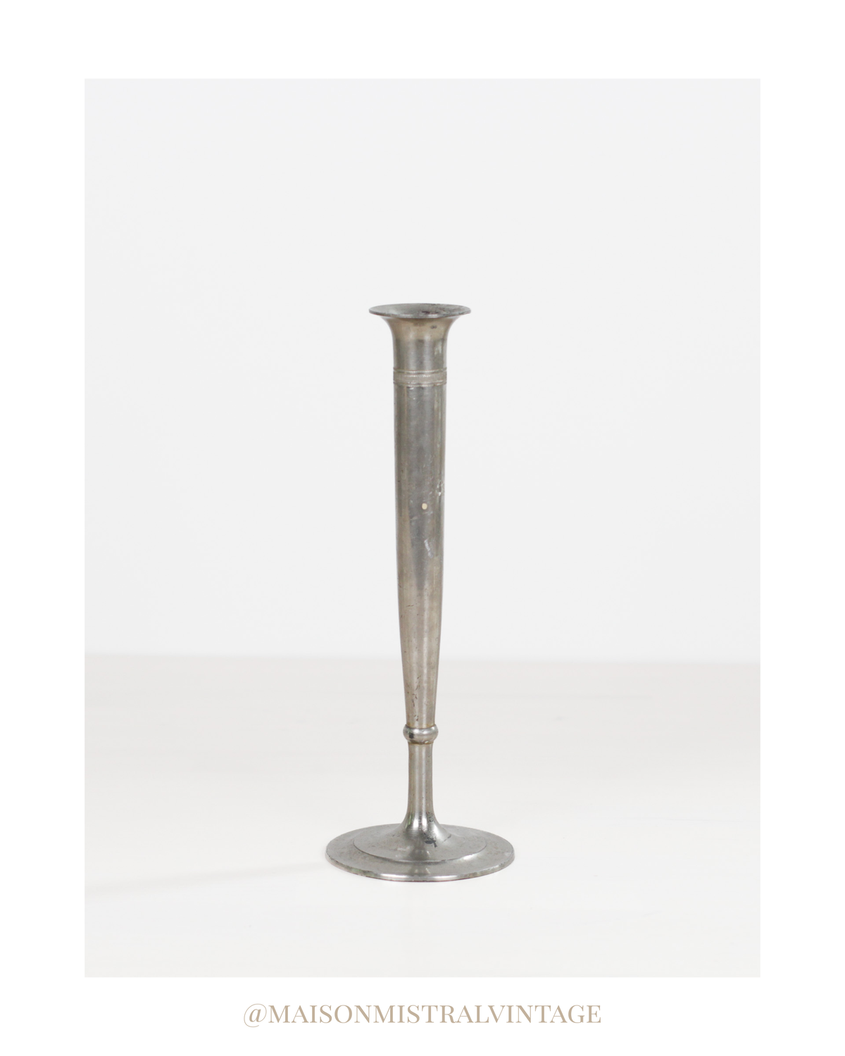 Vintage MCM German Pewter Slender Bud Vase