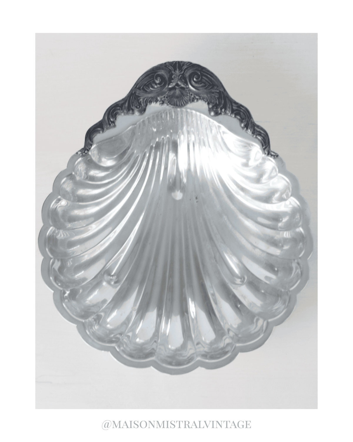 Vintage F.B. Rogers Silver Plate Scallop Shell Serving Dish