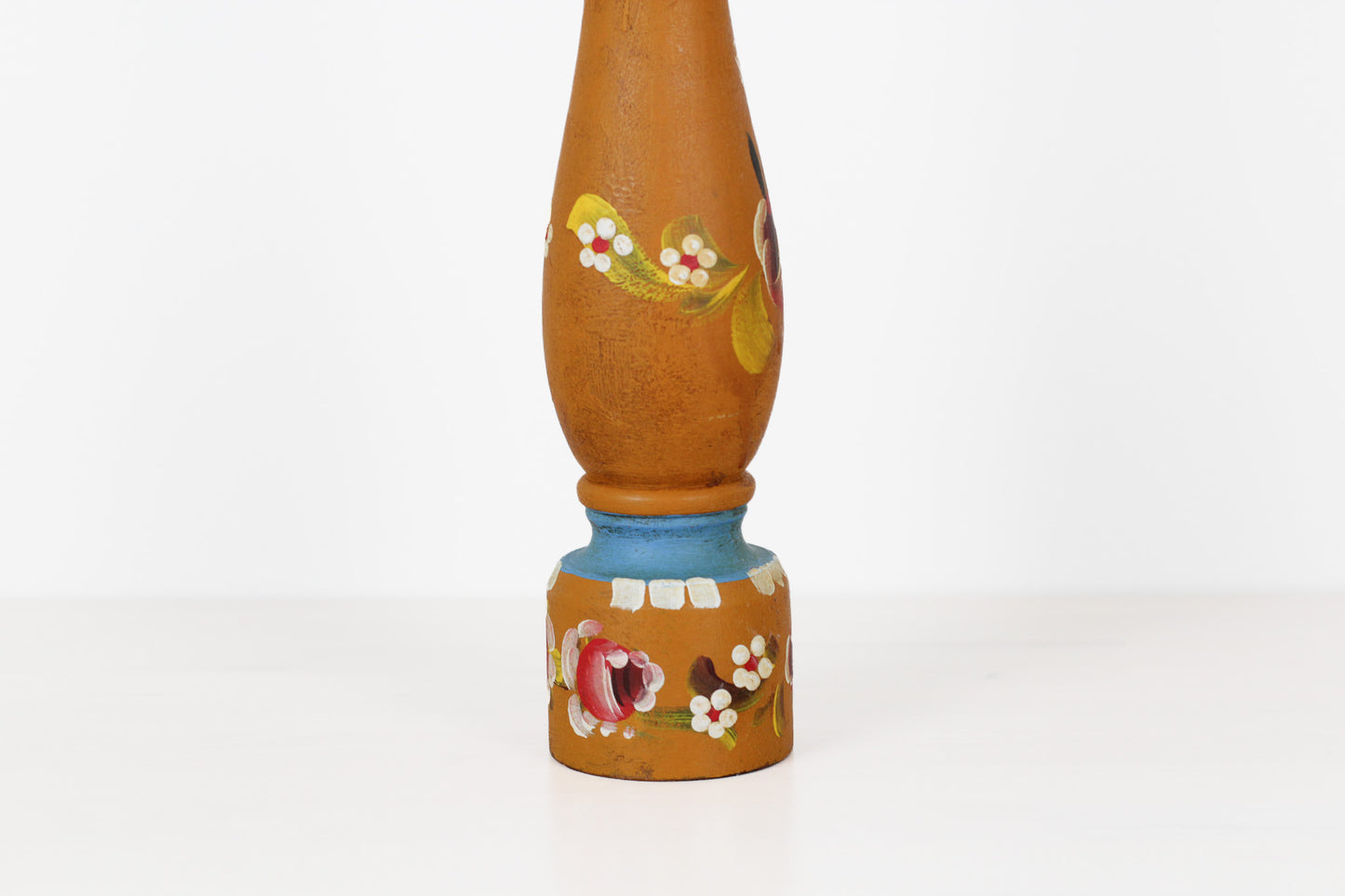 Vintage Italian Folk Art Wooden Pepper Mill