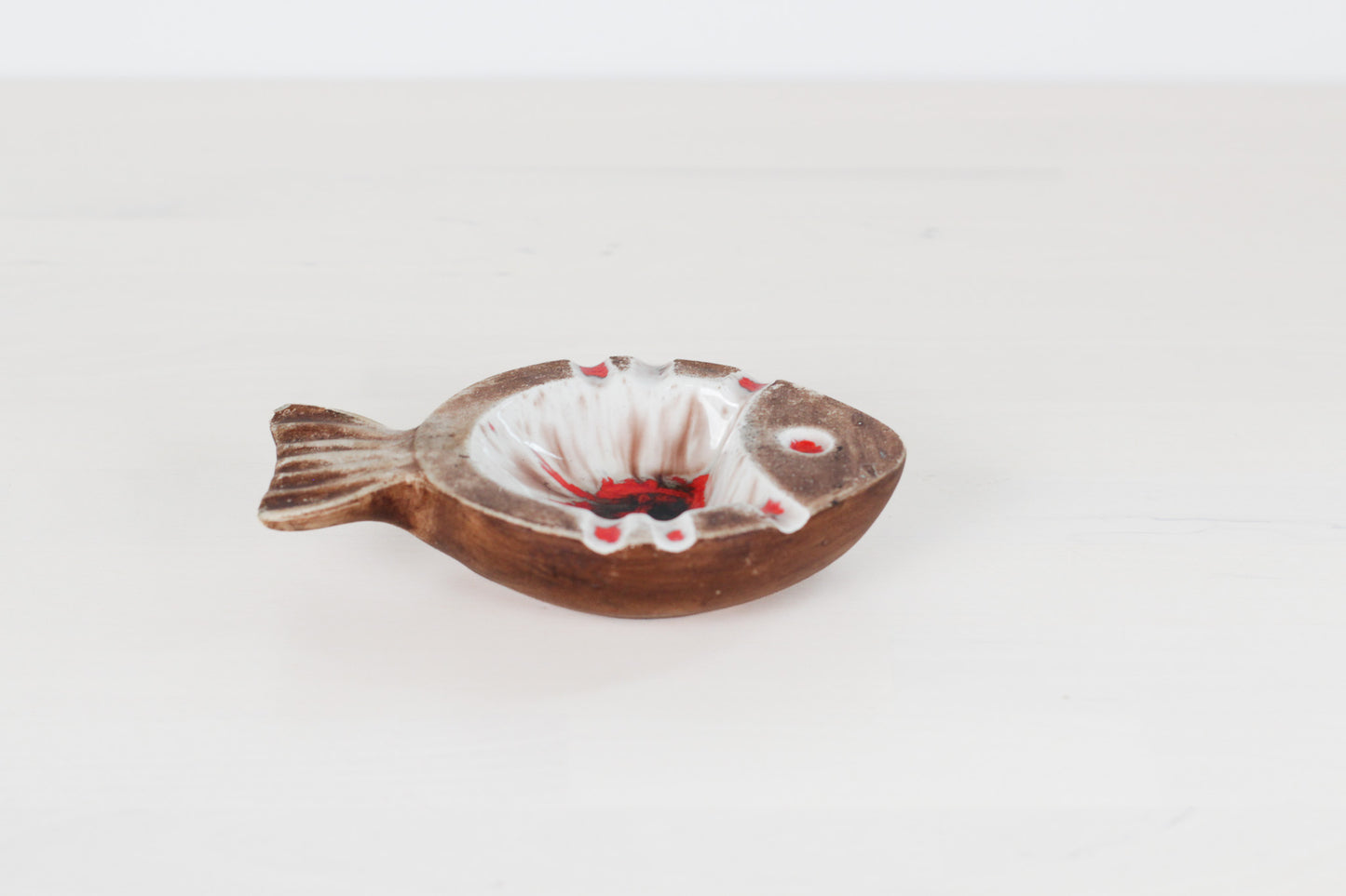 Vintage Vallauris-Style Pottery Fish Ashtray