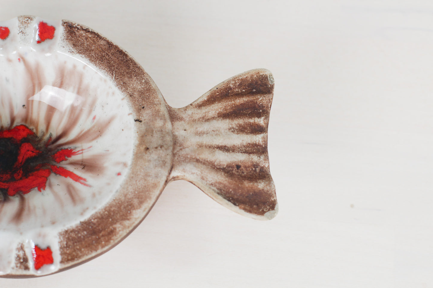 Vintage Vallauris-Style Pottery Fish Ashtray