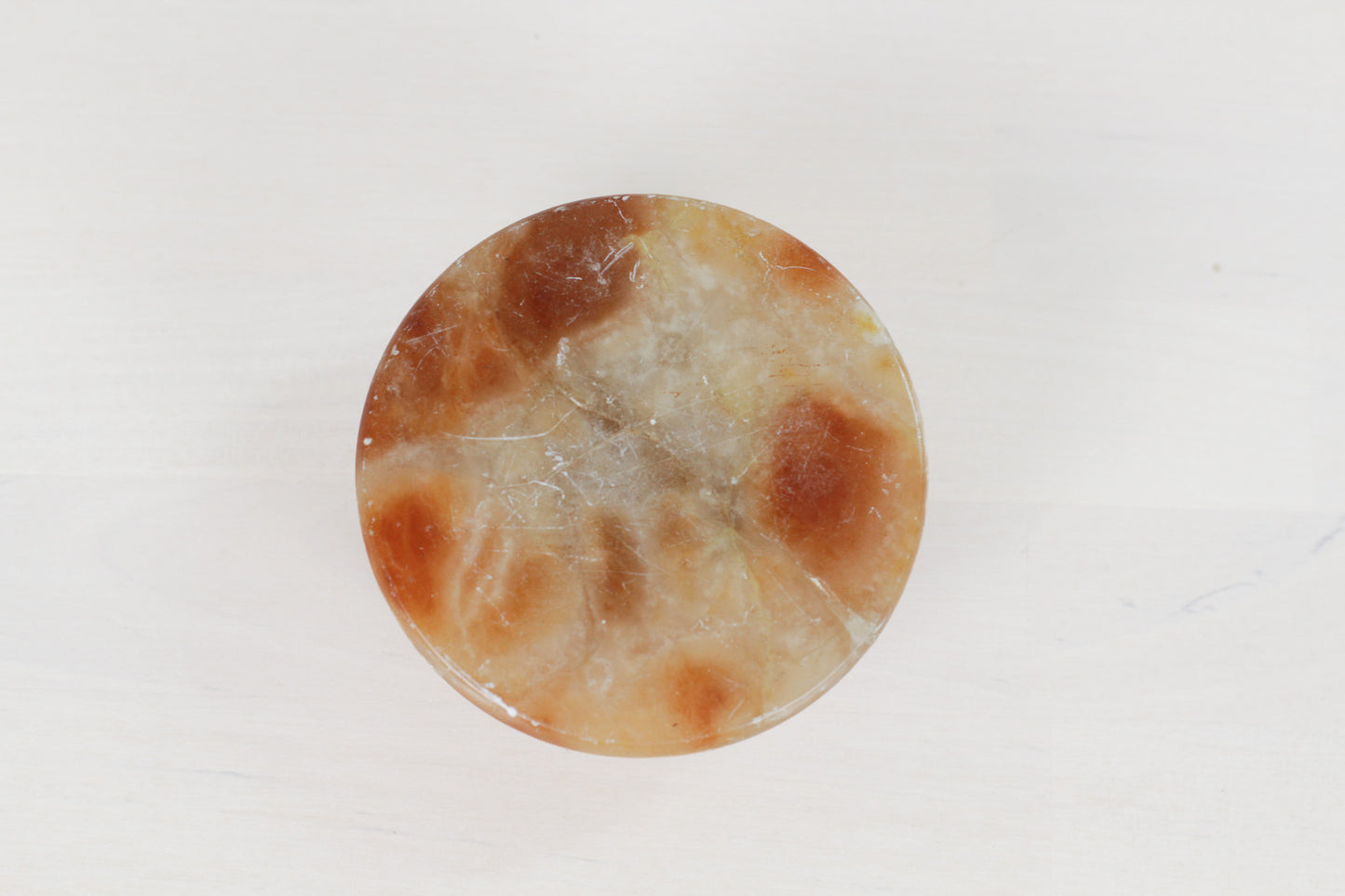 Vintage Alabaster Ashtray with Brass Rim