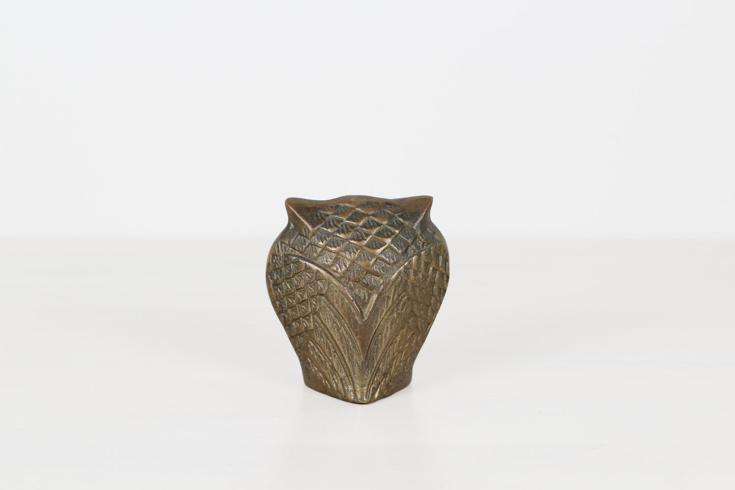 Mid-Century Brass Owl Paperweight