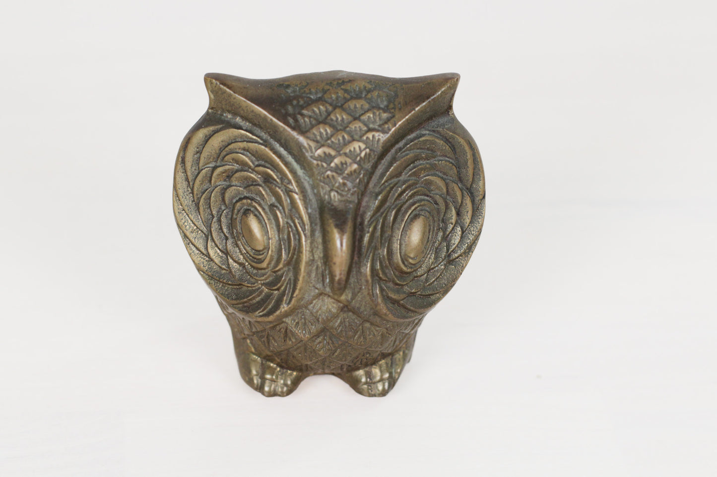 Mid-Century Brass Owl Paperweight
