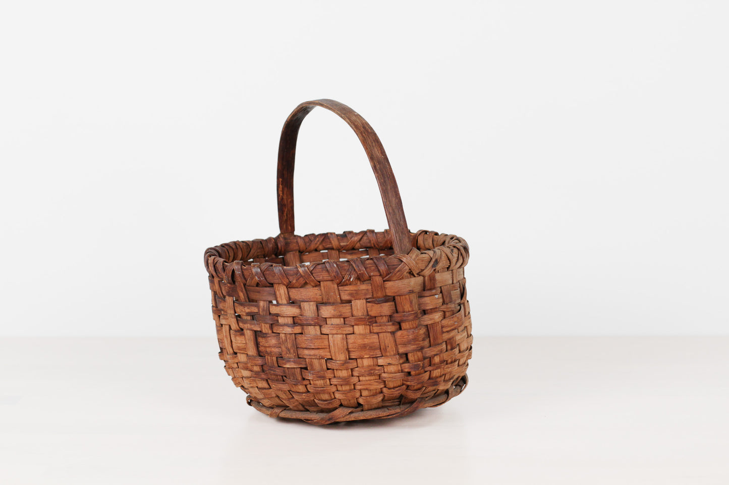 Antique Handwoven American Splint Gathering Basket