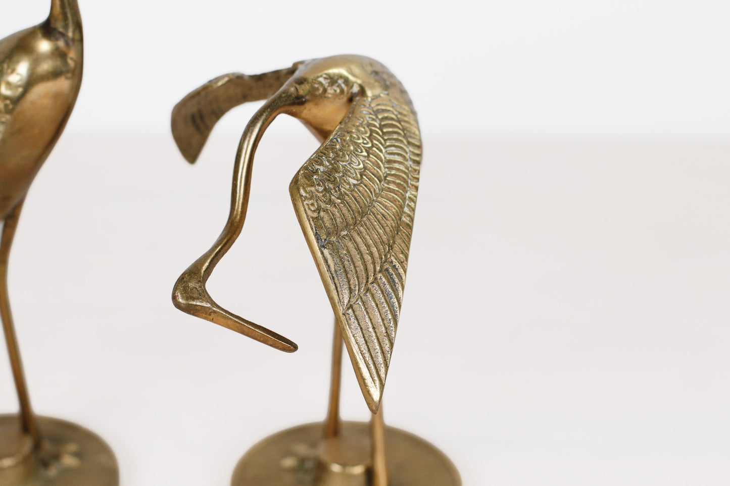 Pair of Mid-Century Brass Cranes