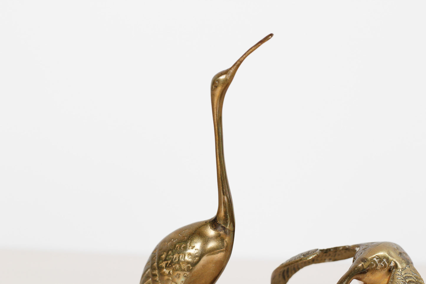 Pair of Mid-Century Brass Cranes