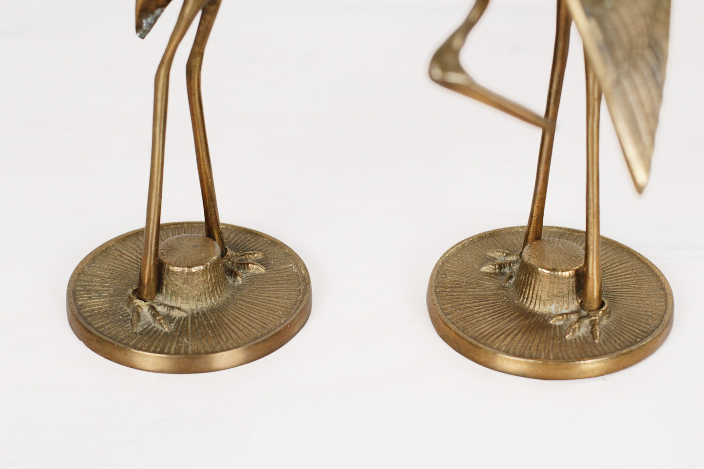 Pair of Mid-Century Brass Cranes